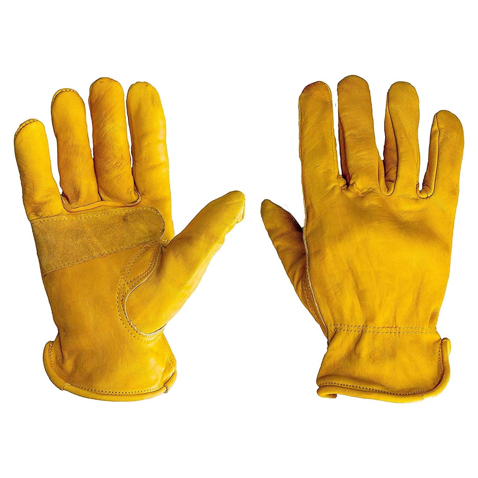 Guantes de Trabajo G & F de Cuero Vacuno Reforzados - Paquete de 3