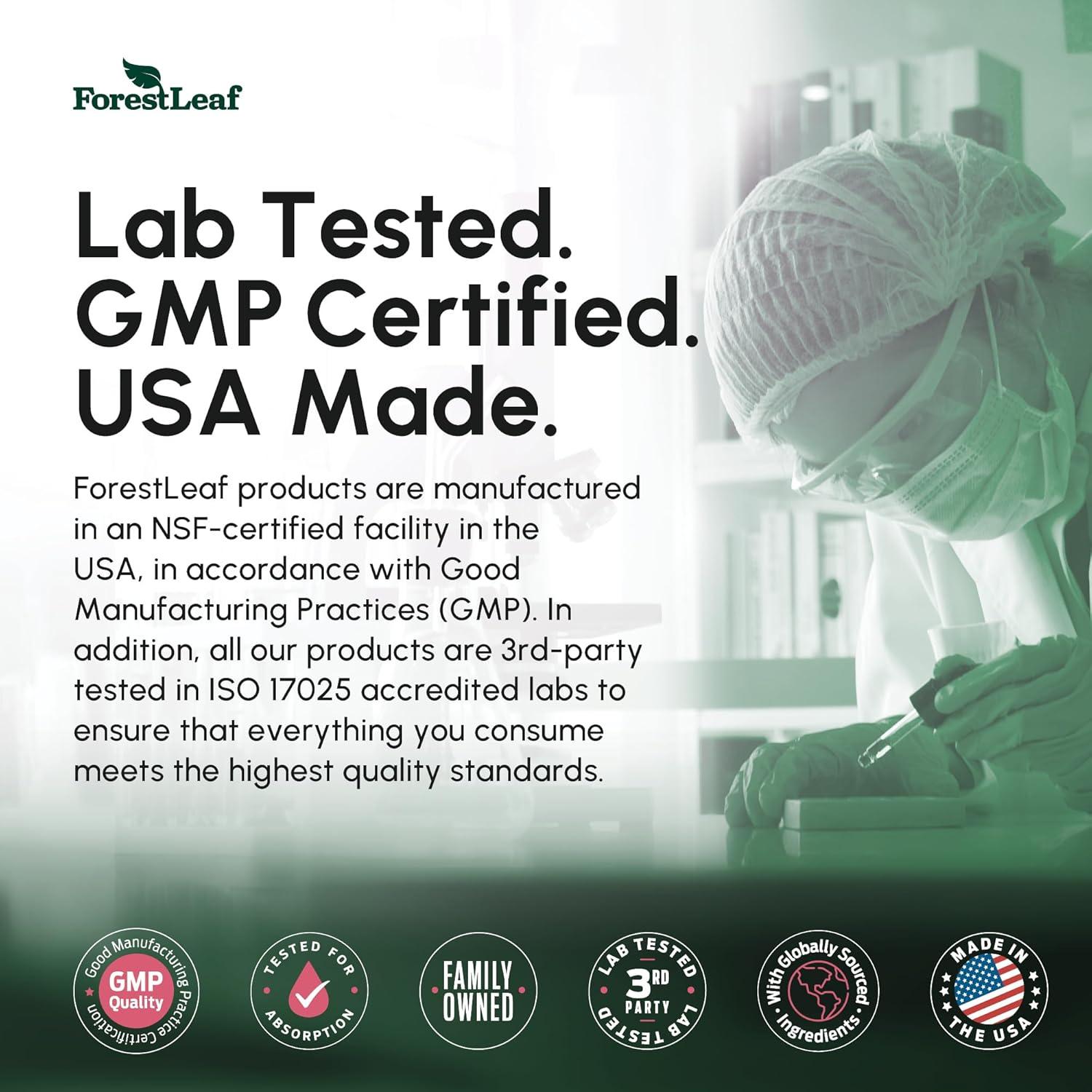 Glicinato de Magnesio 400mg ForestLeaf - 180 Cápsulas Alta Absorción