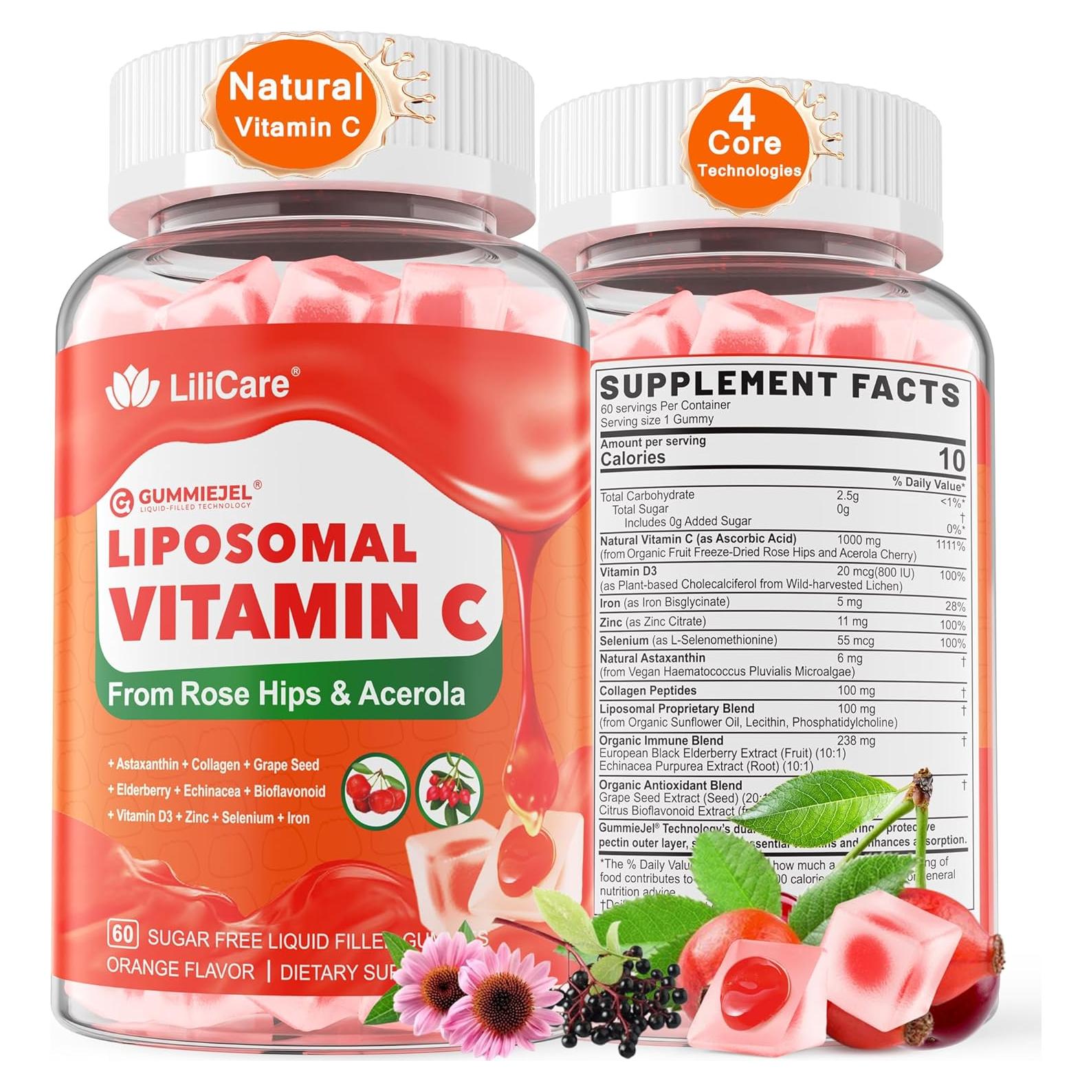 Gomitas de Vitamina C Liposomal LILICARE 1000mg Sin Azúcar