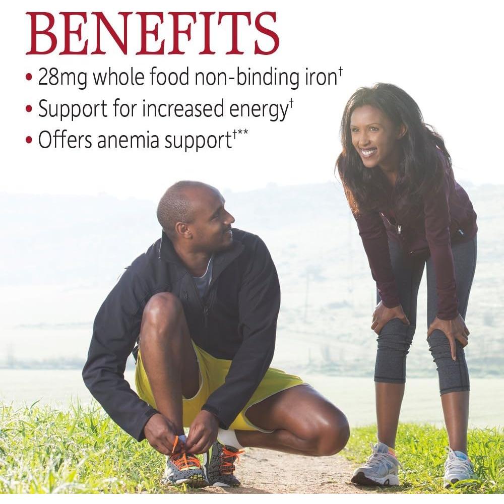 Suplemento de Hierro Crudo Garden of Life - 30 Cápsulas Veganas, 22mg Hierro