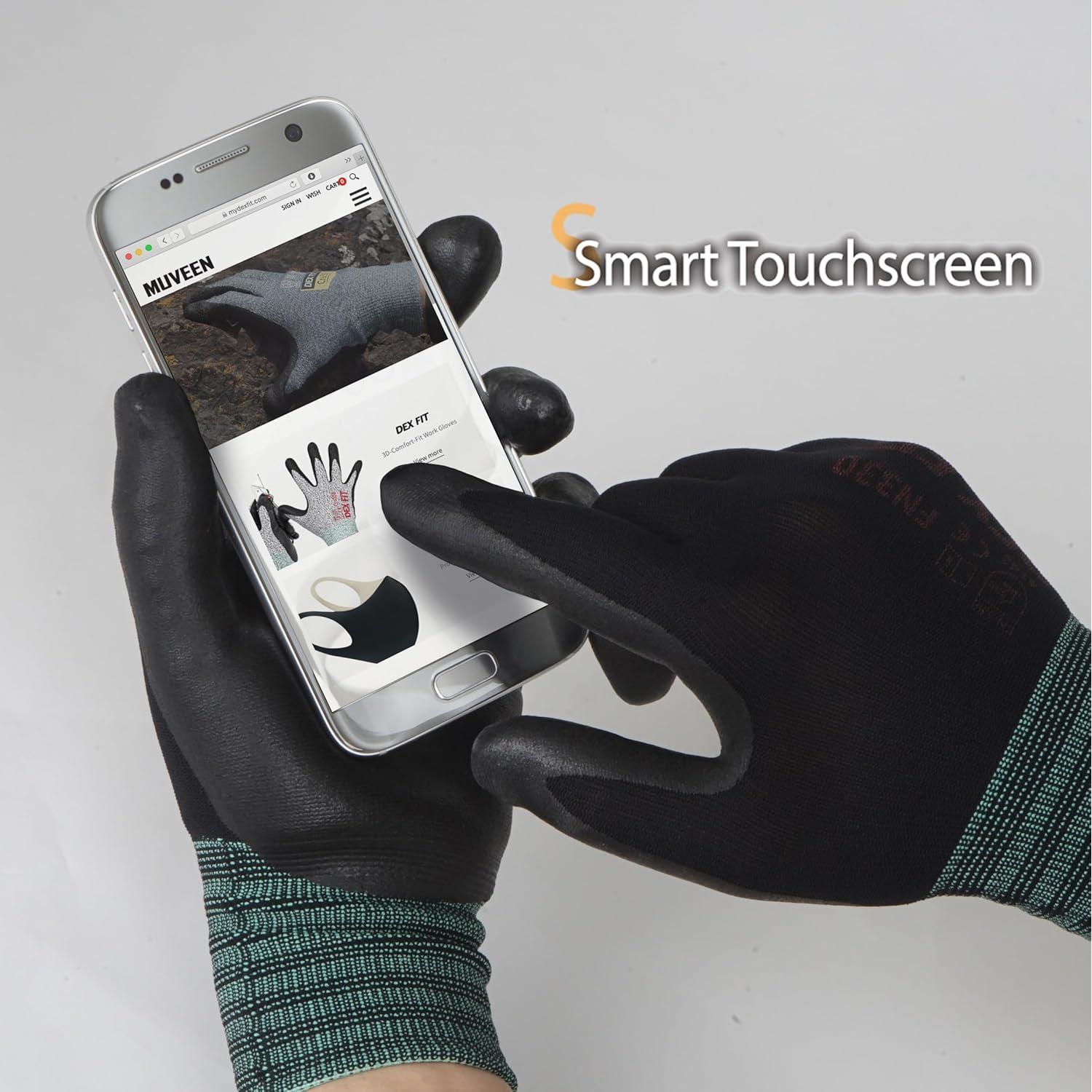 Guantes de Trabajo DEX FIT FN330 Nitrilo Transpirables Negro XS