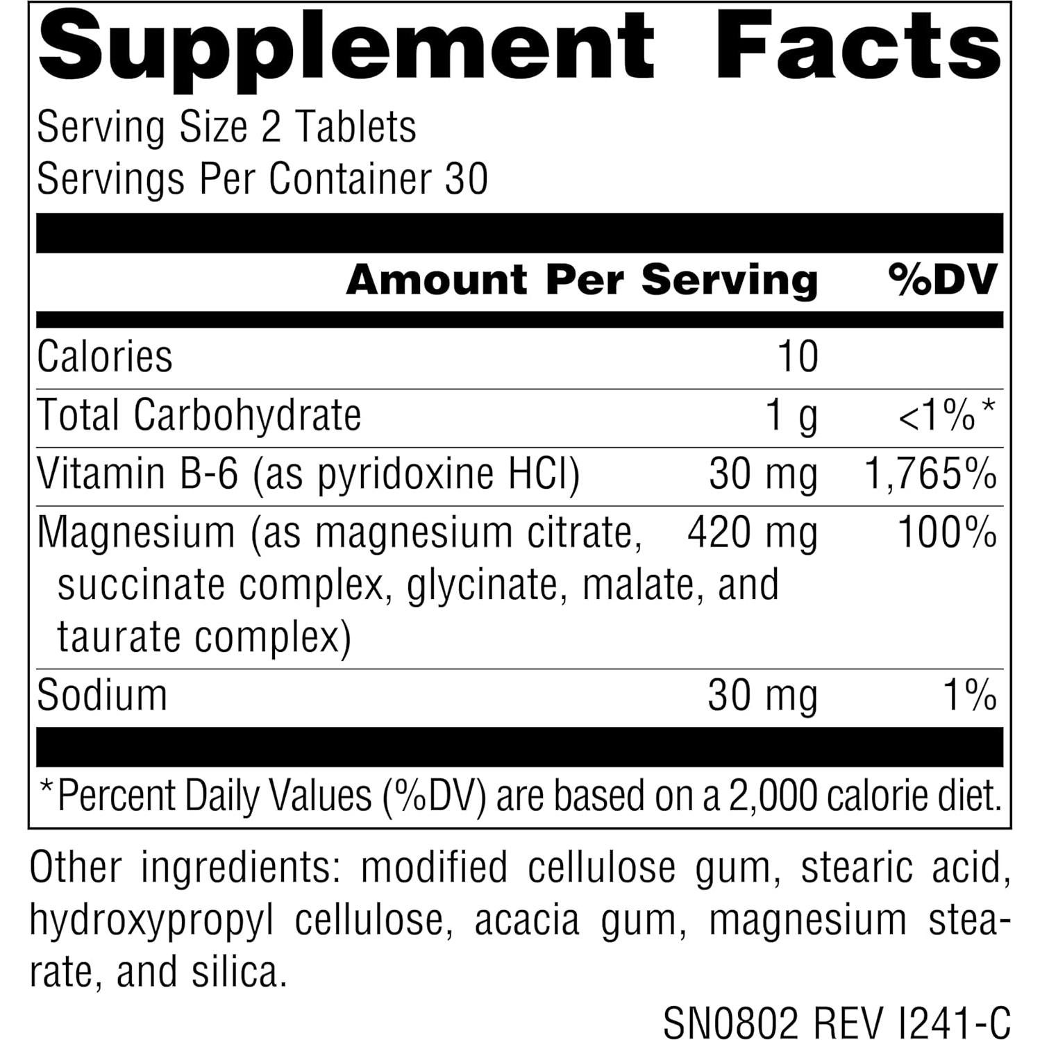 Ultra-Mag Source Naturals 60 Tabletas Veganas - Magnesio 5-en-1