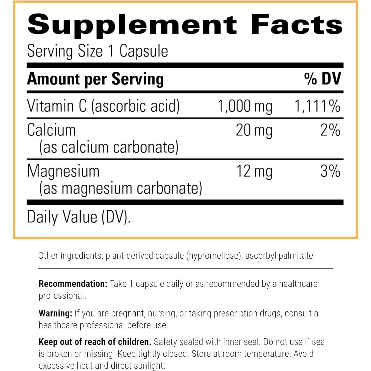 Cápsulas de Vitamina C Bufferizada Integrative 1000 mg - 60 Veganas