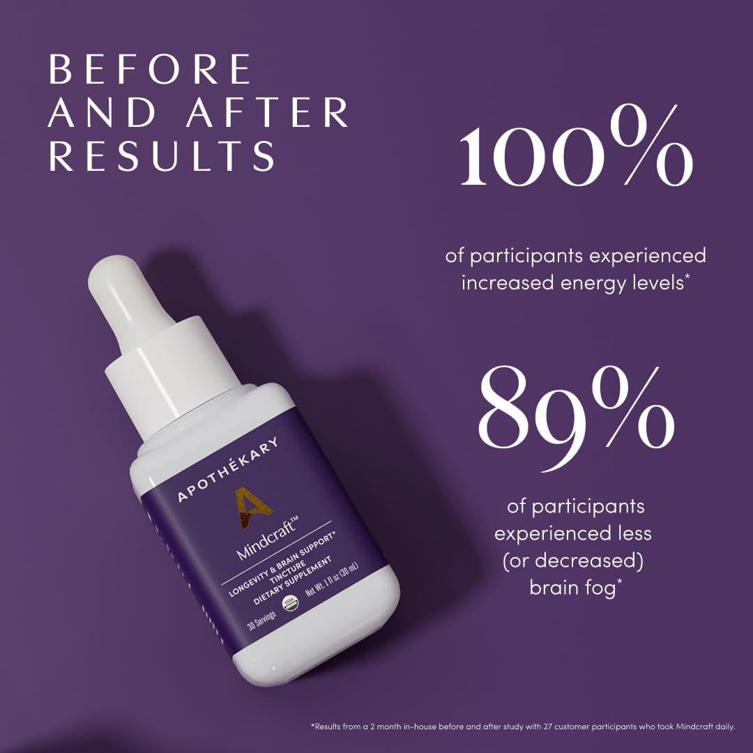 Gotas Herbales Apothékary Mindcraft 29.57 ml - Enfoque y Cognición