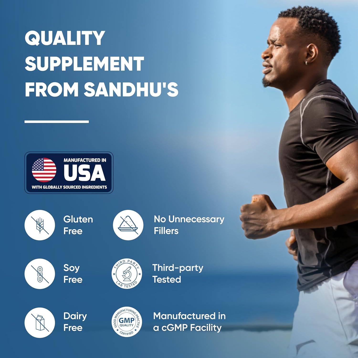 Suplemento de Zinc Sandhu 800mg con Ionóforos y Quercetina 60 Cápsulas