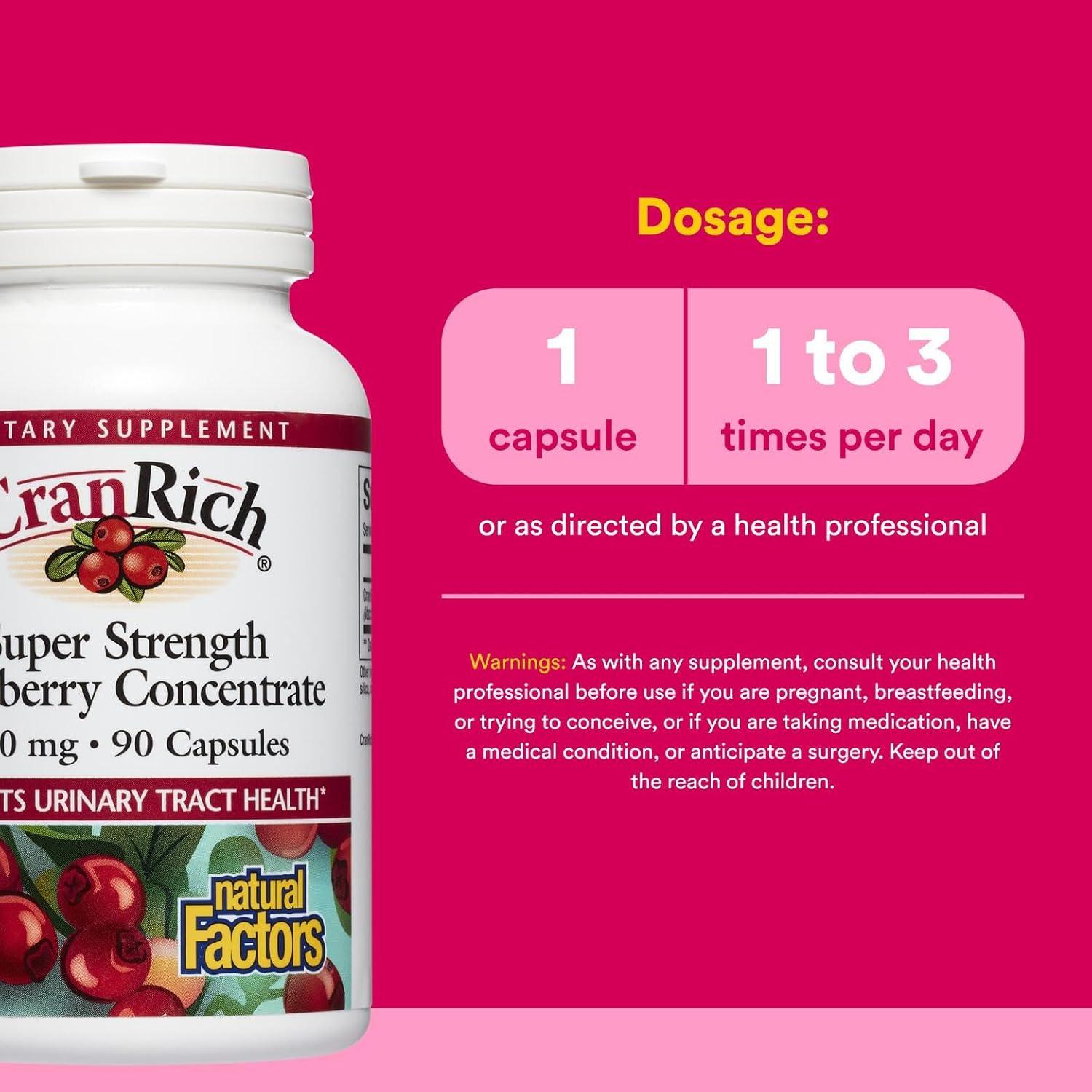 CranRich Natural Factors 90 Cápsulas Antioxidantes Arándano