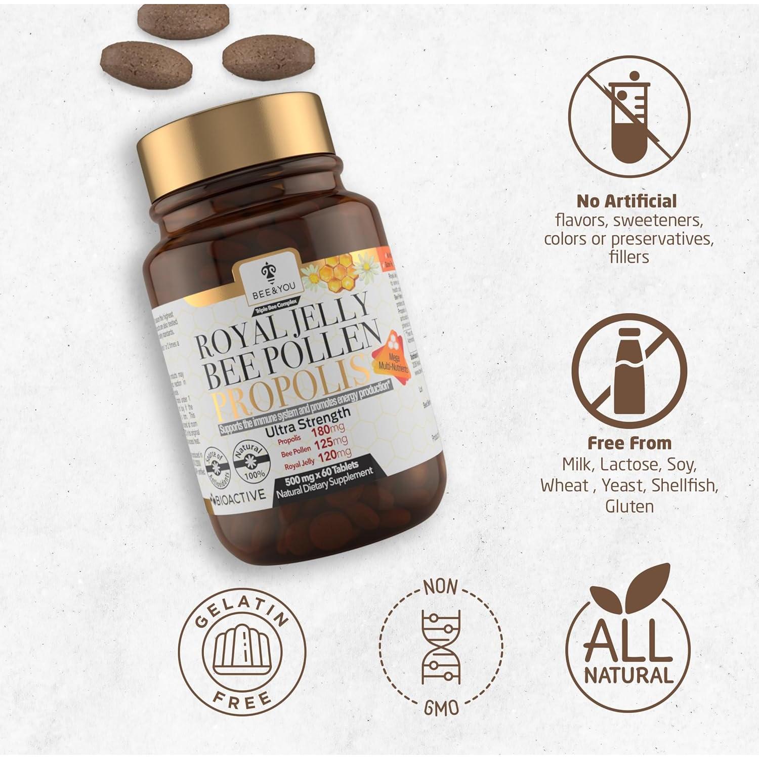 Tabletas de Jalea Real Bee and You 60ct - Superalimento Natural