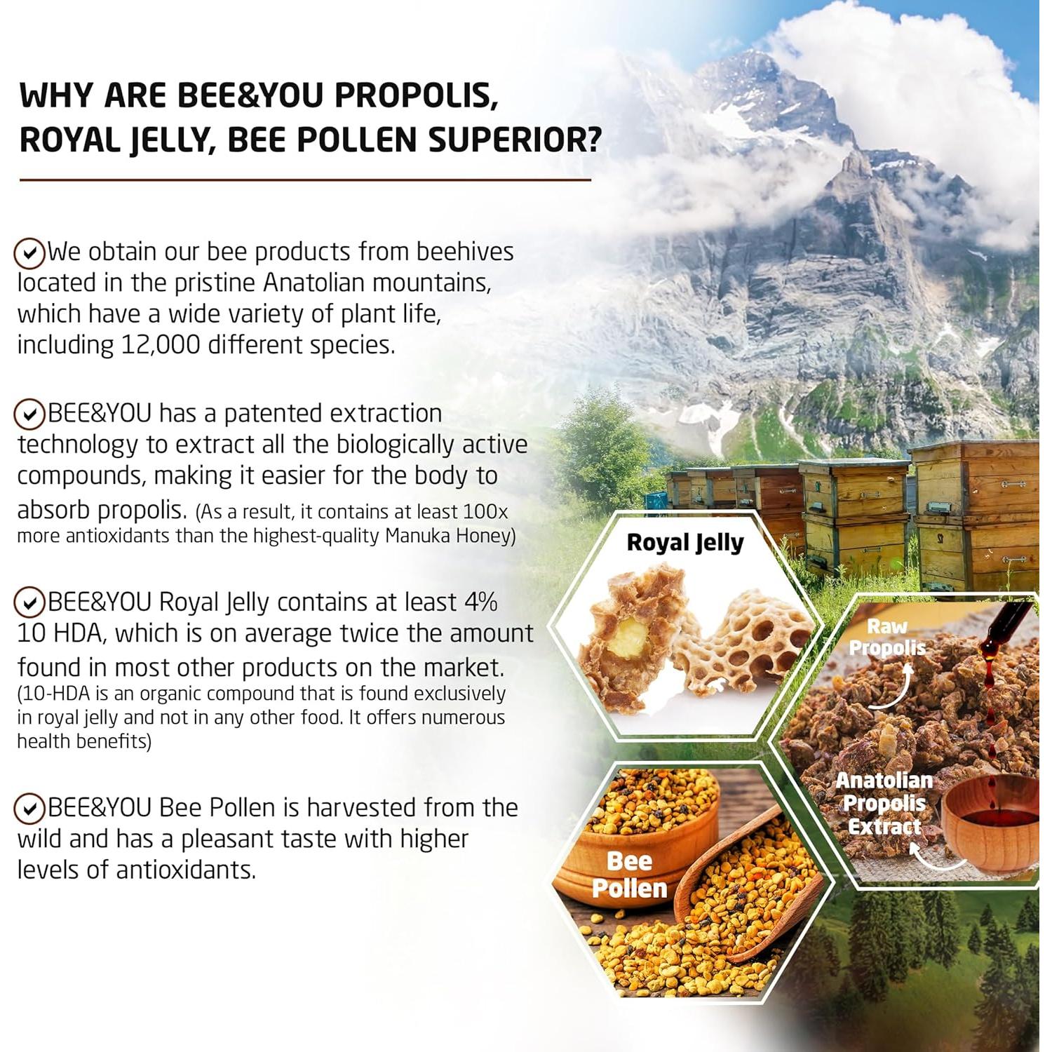 Tabletas de Jalea Real Bee and You 60ct - Superalimento Natural