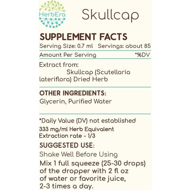 Extracto de Hierbas Skullcap Herbera 59 ml Sin Alcohol