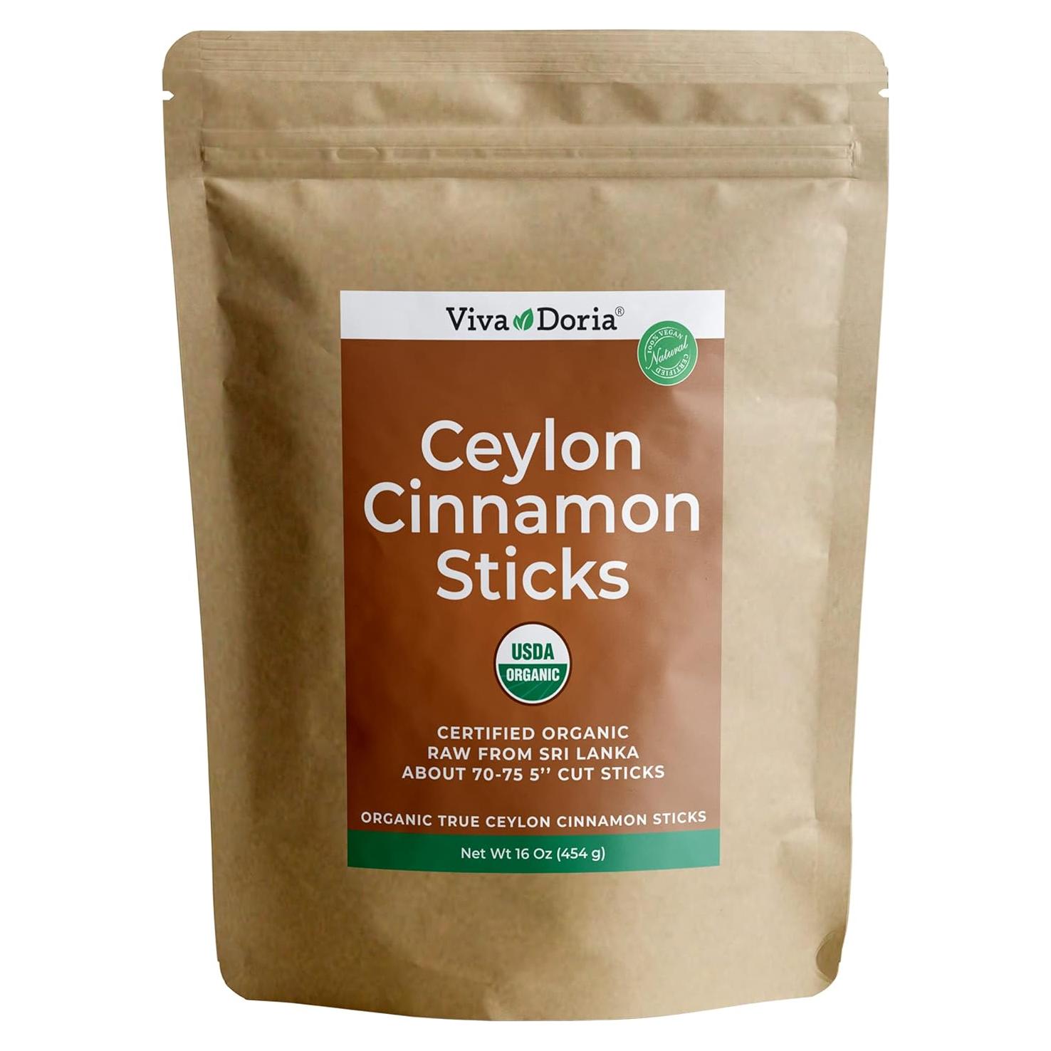 Canela de Ceilán Orgánica Viva Doria 453.59 g - 100-110 Palitos