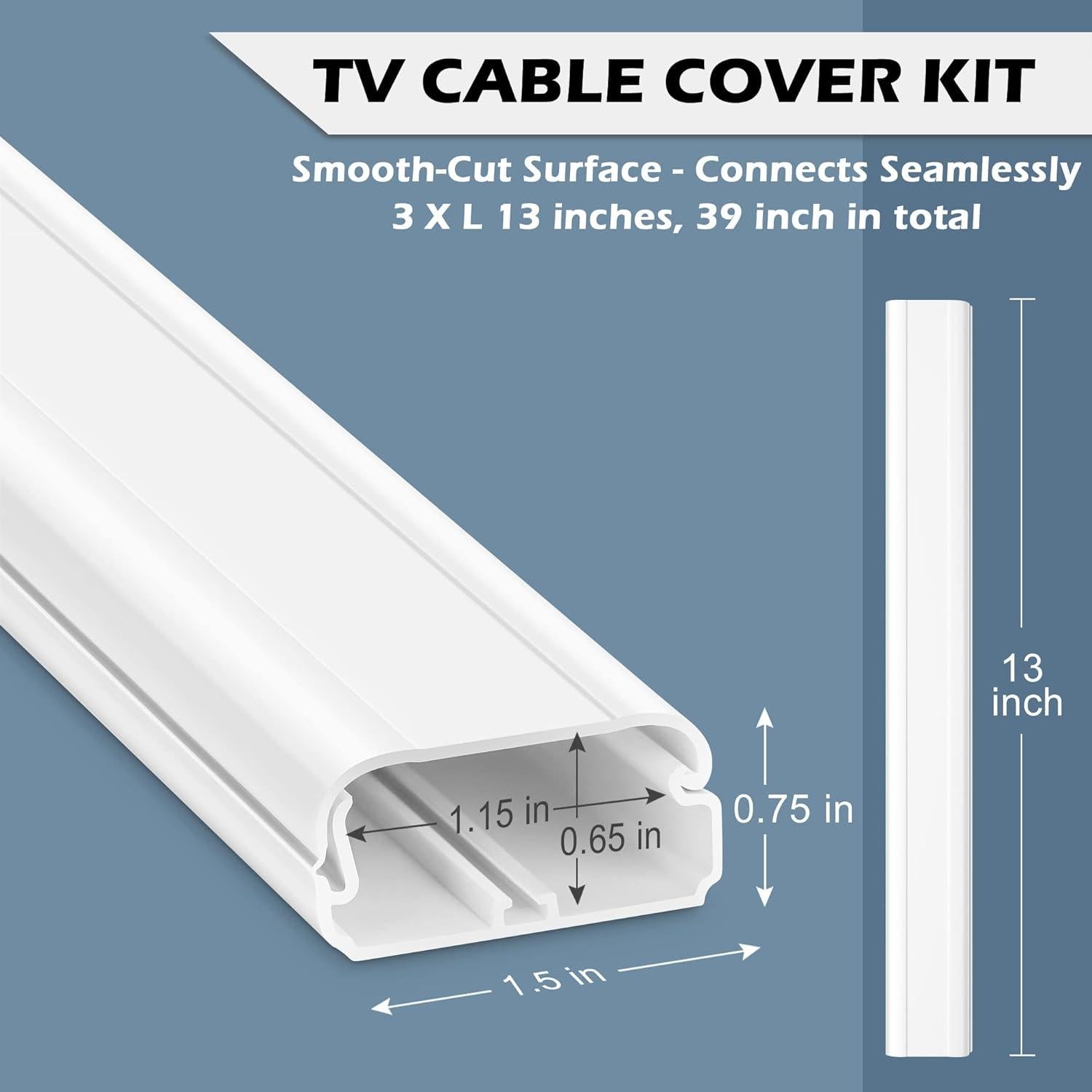 Cubierta de Cables para TV YCLYC 99cm Blanco Ocultador
