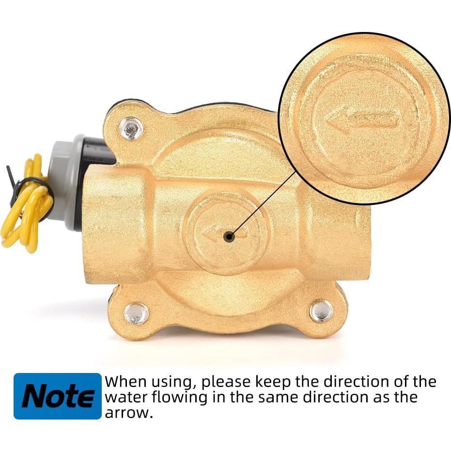 Válvula Solenoide Eléctrica CGELE 12V 1/2" Latón Normalmente Cerrada
