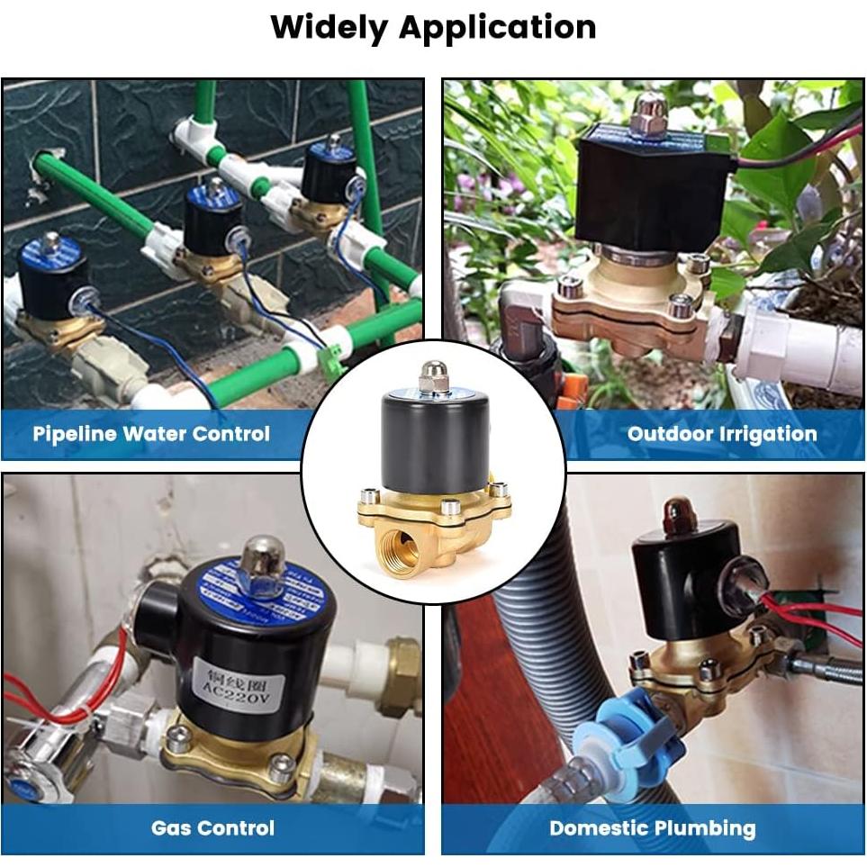 Válvula Solenoide Eléctrica CGELE 12V 1/2" Latón Normalmente Cerrada