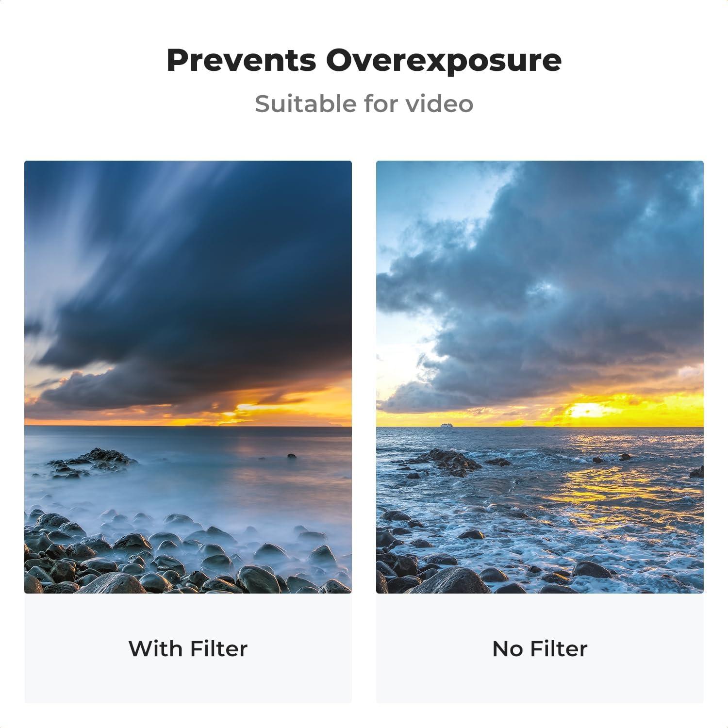 Filtro ND Variable K&F Concept 37mm Nano-X a Prueba de Agua