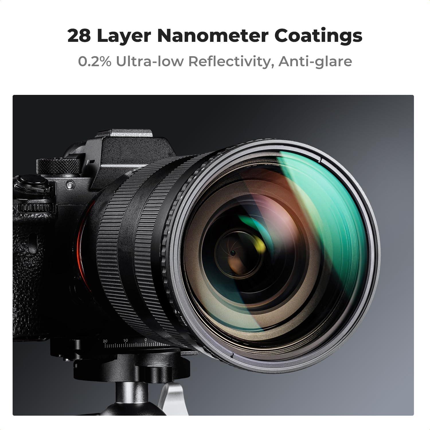 Filtro ND Variable K&F Concept 37mm Nano-X a Prueba de Agua