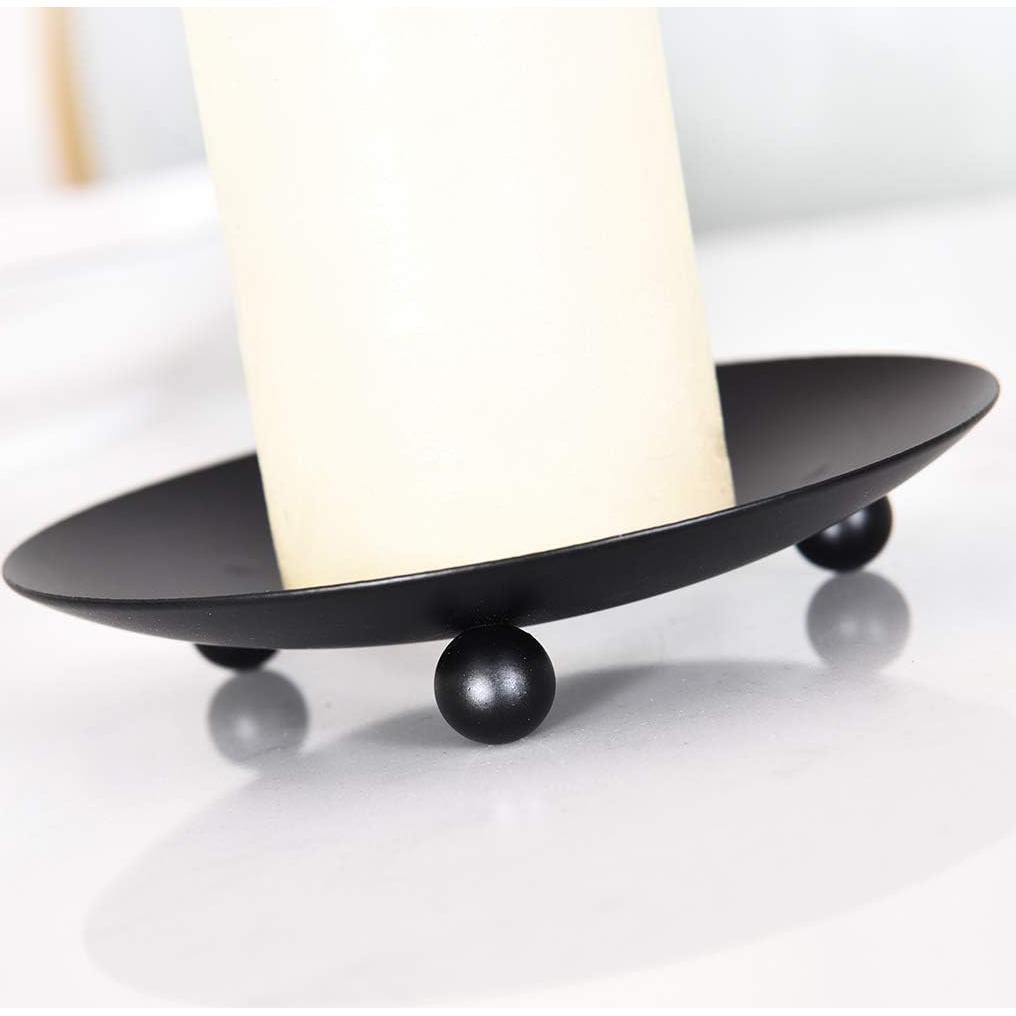 Soporte de Vela de Hierro Negro SUJUN - Juego de 2, 11 cm