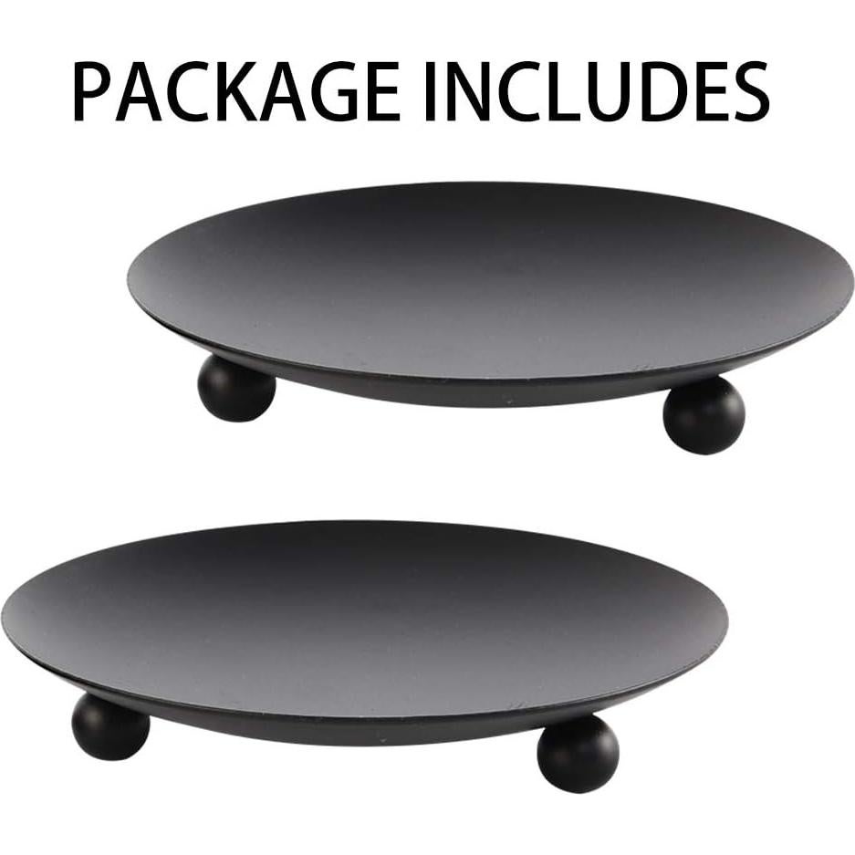Soporte de Vela de Hierro Negro SUJUN - Juego de 2, 11 cm