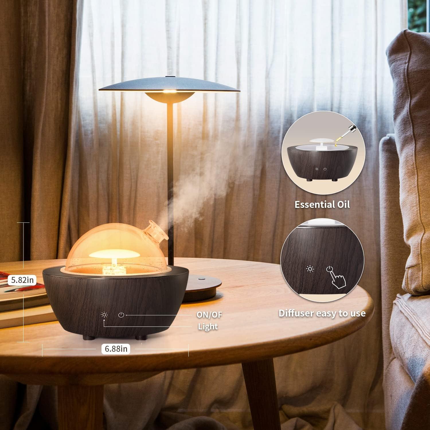 Difusor de Aceite Esencial HSLZOMI 280ml con Luz LED y Apagado Automático