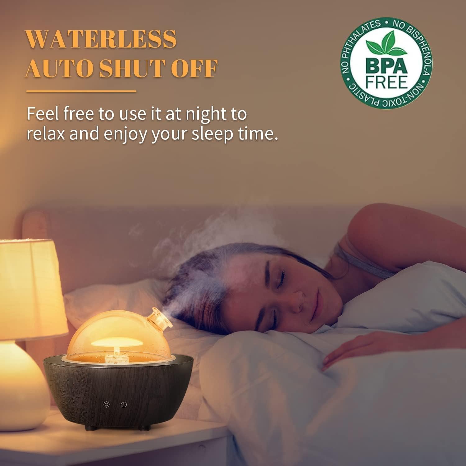 Difusor de Aceite Esencial HSLZOMI 280ml con Luz LED y Apagado Automático