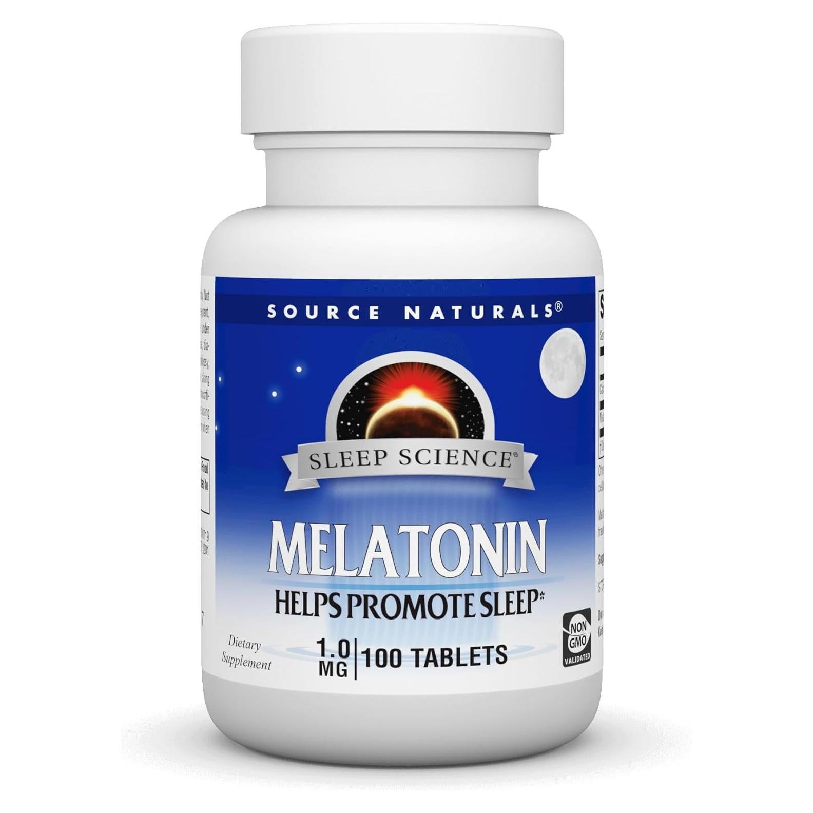 Melatonina 1 mg Source Naturals - 100 Tabletas para Sueño