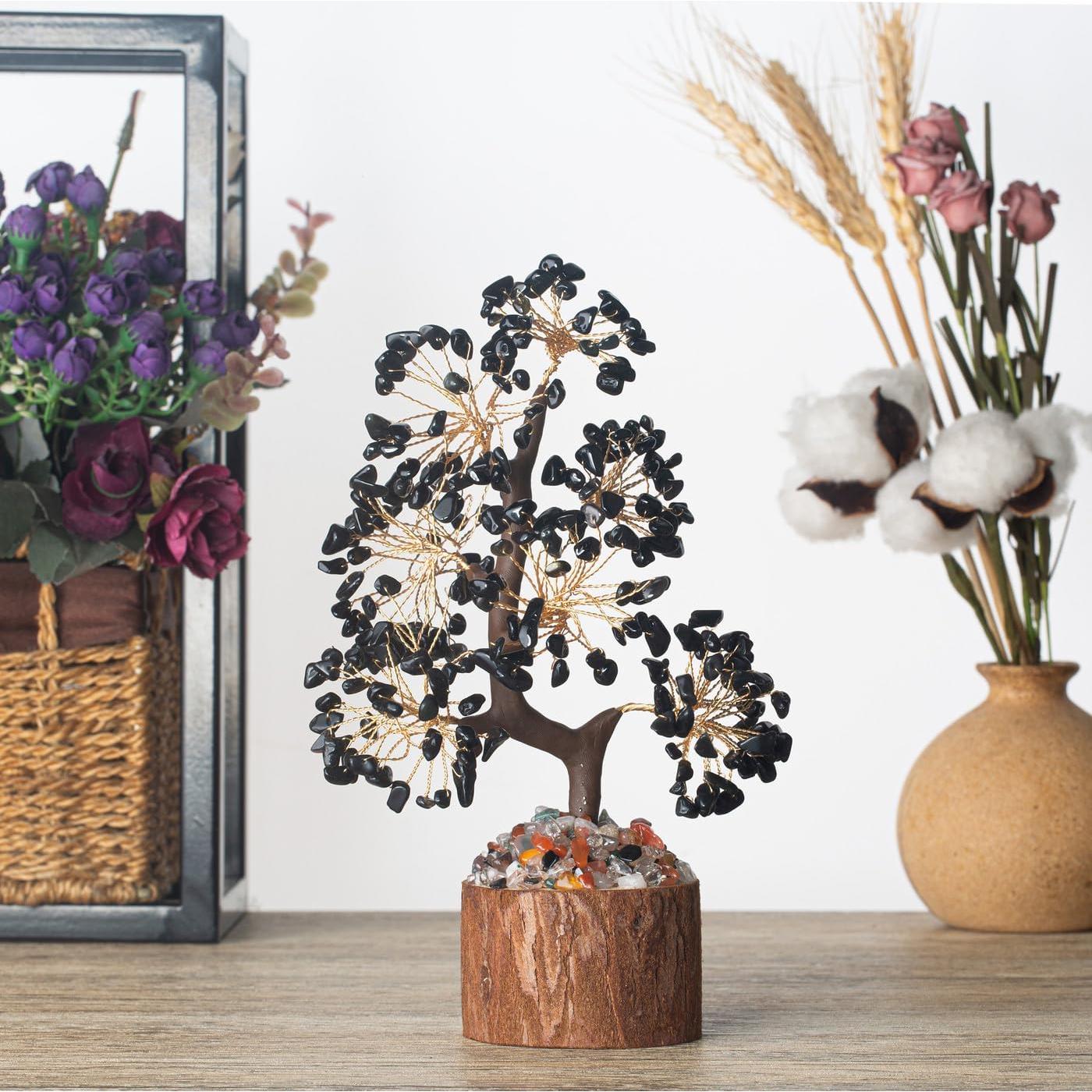 Árbol de Vida de Cristal de Obsidiana Negra MAIBAOTA 22.86 cm