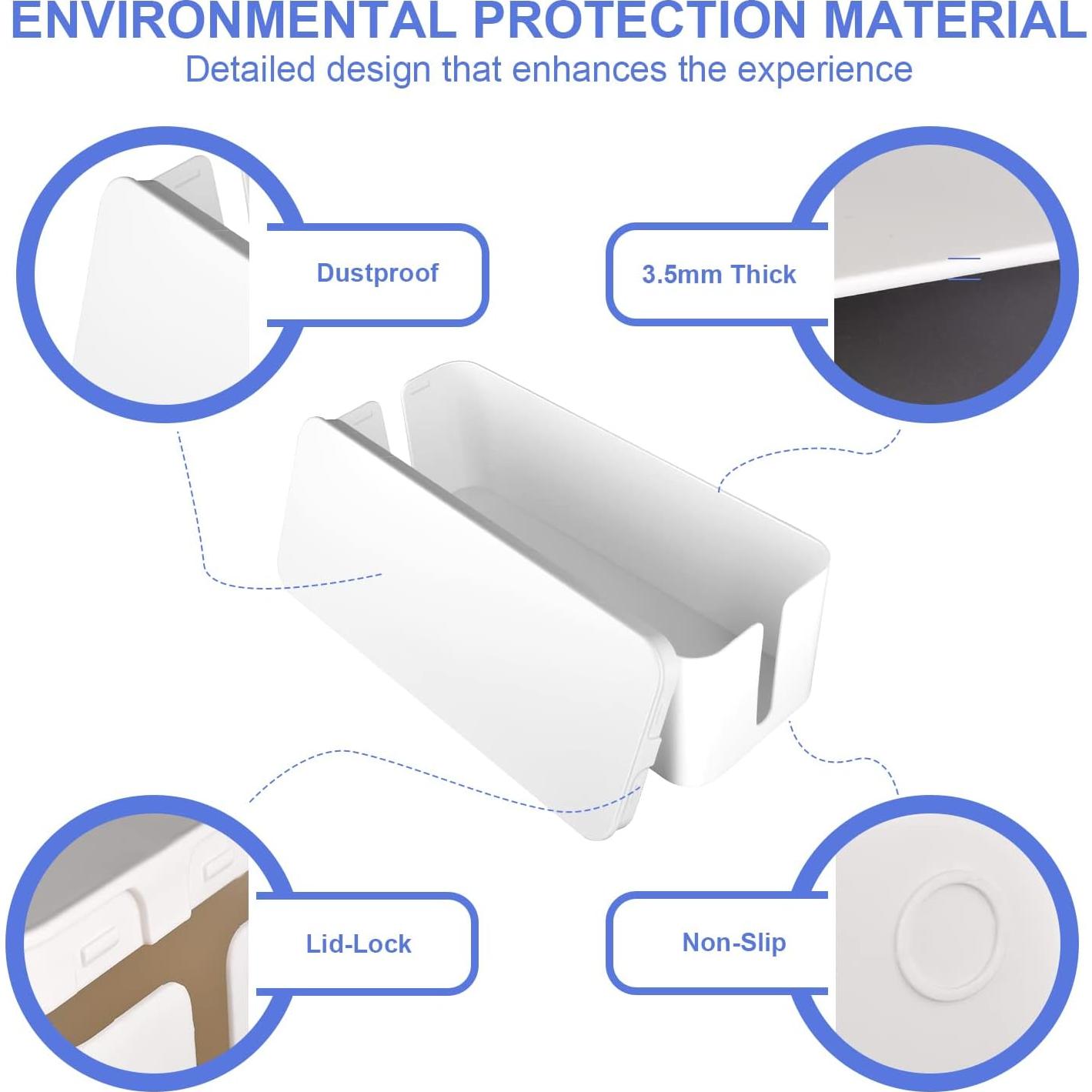 Caja Organizadora de Cables Chouky Set de 3 Blancas