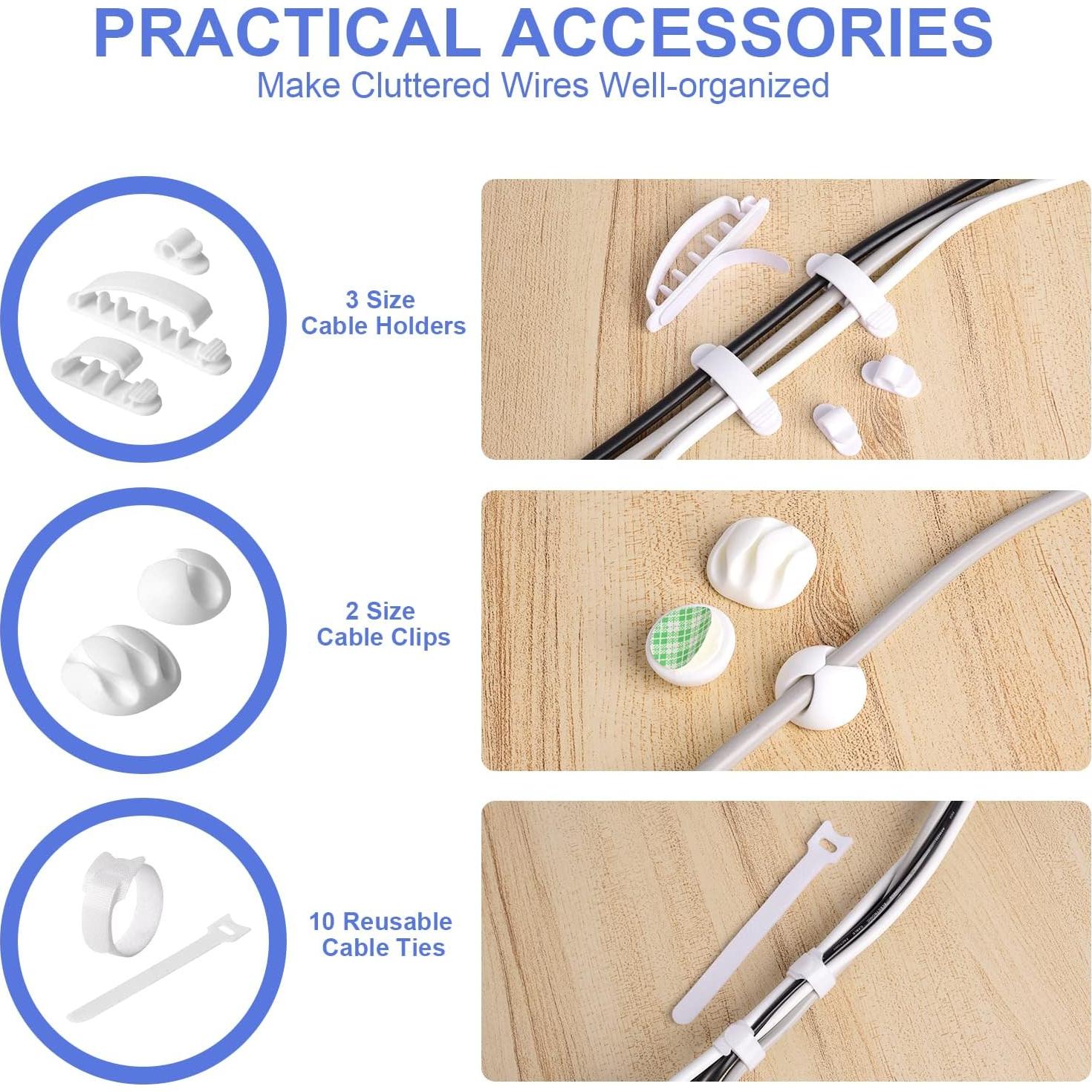 Caja Organizadora de Cables Chouky Set de 3 Blancas