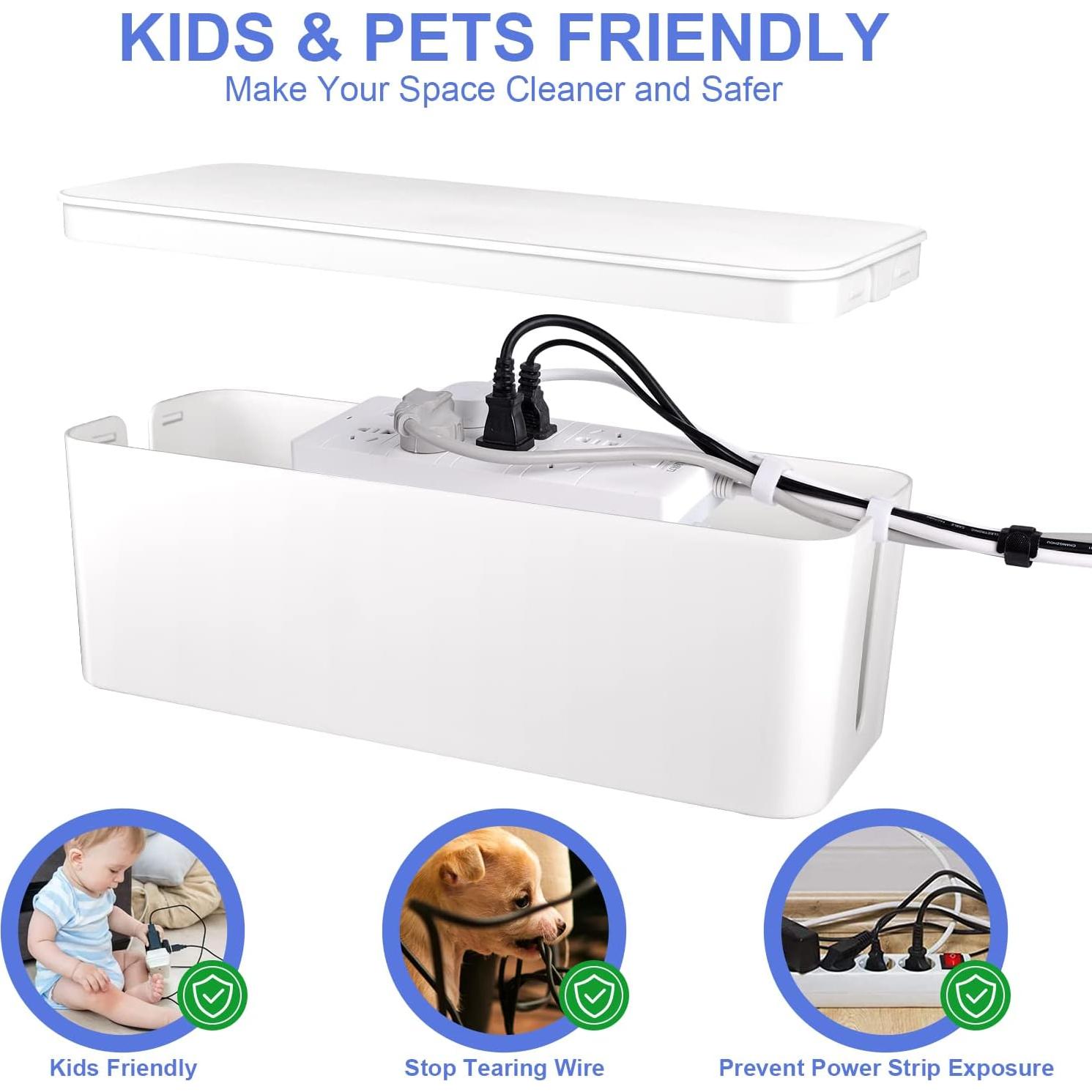 Caja Organizadora de Cables Chouky Set de 3 Blancas