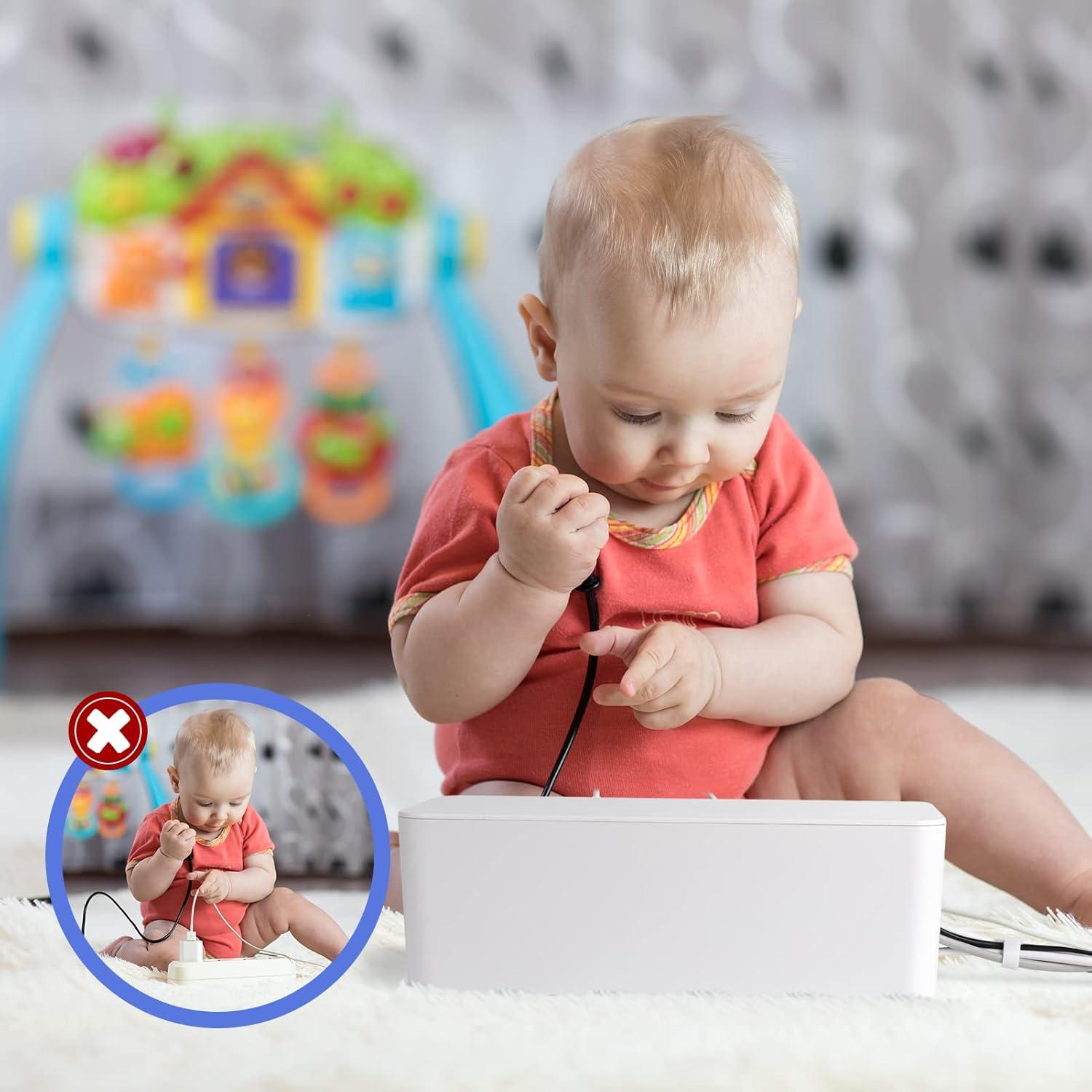 Caja Organizadora de Cables Chouky Set de 3 Blancas