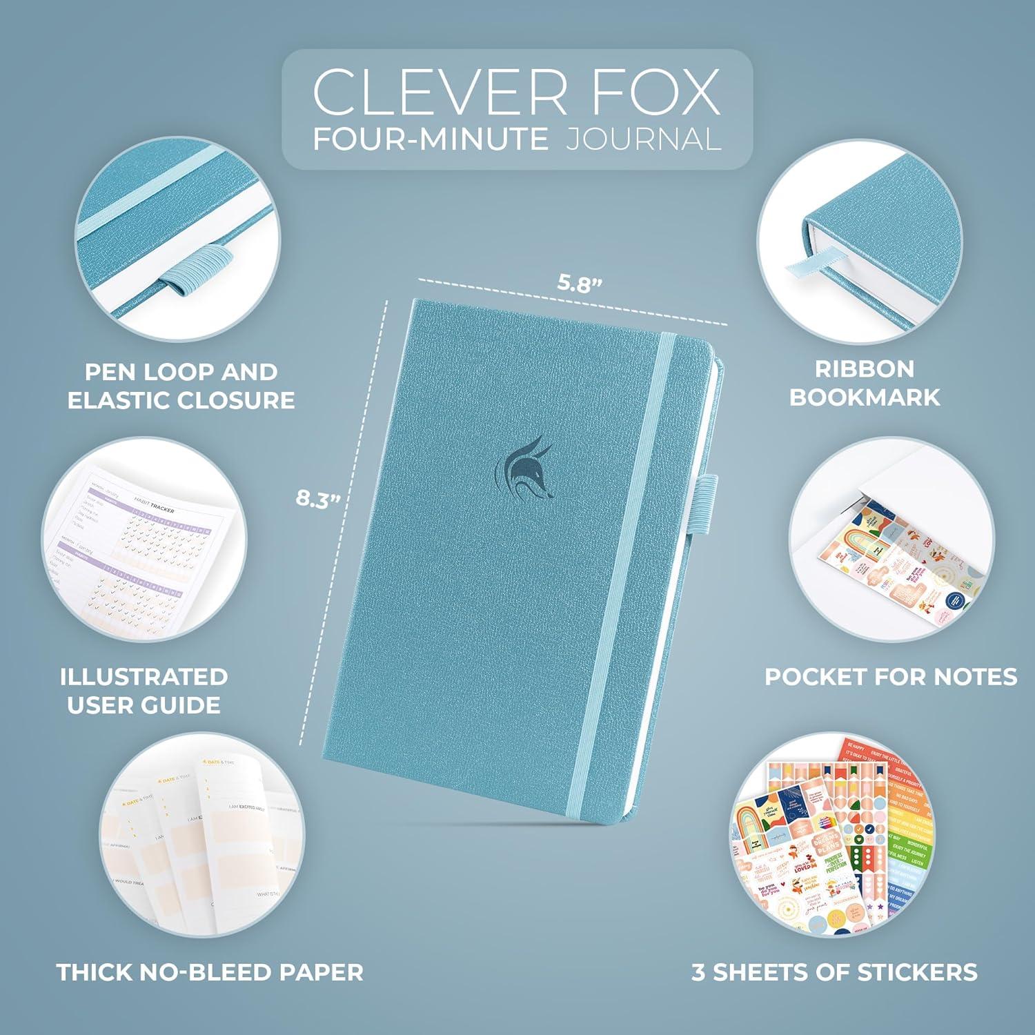 Diario de Positividad Clever Fox A5 Aguamarina - 4 Minutos