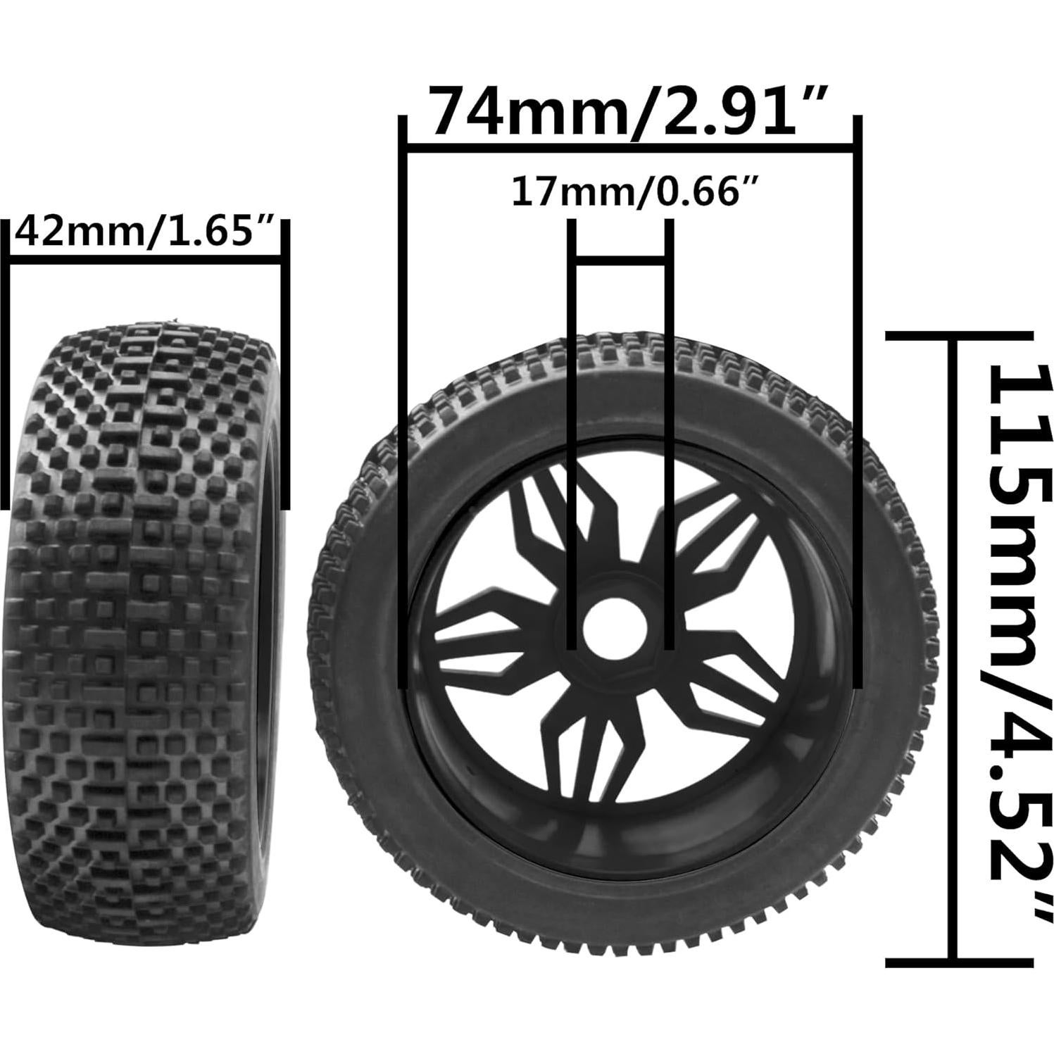 Neumáticos de Caucho 115mm ShareGoo para Buggy RC 1/8