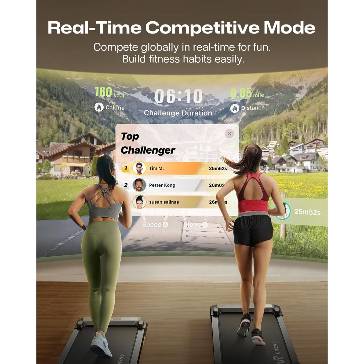 Cinta de Correr UREVO URTM025/URTM026 Compacta 109 kg