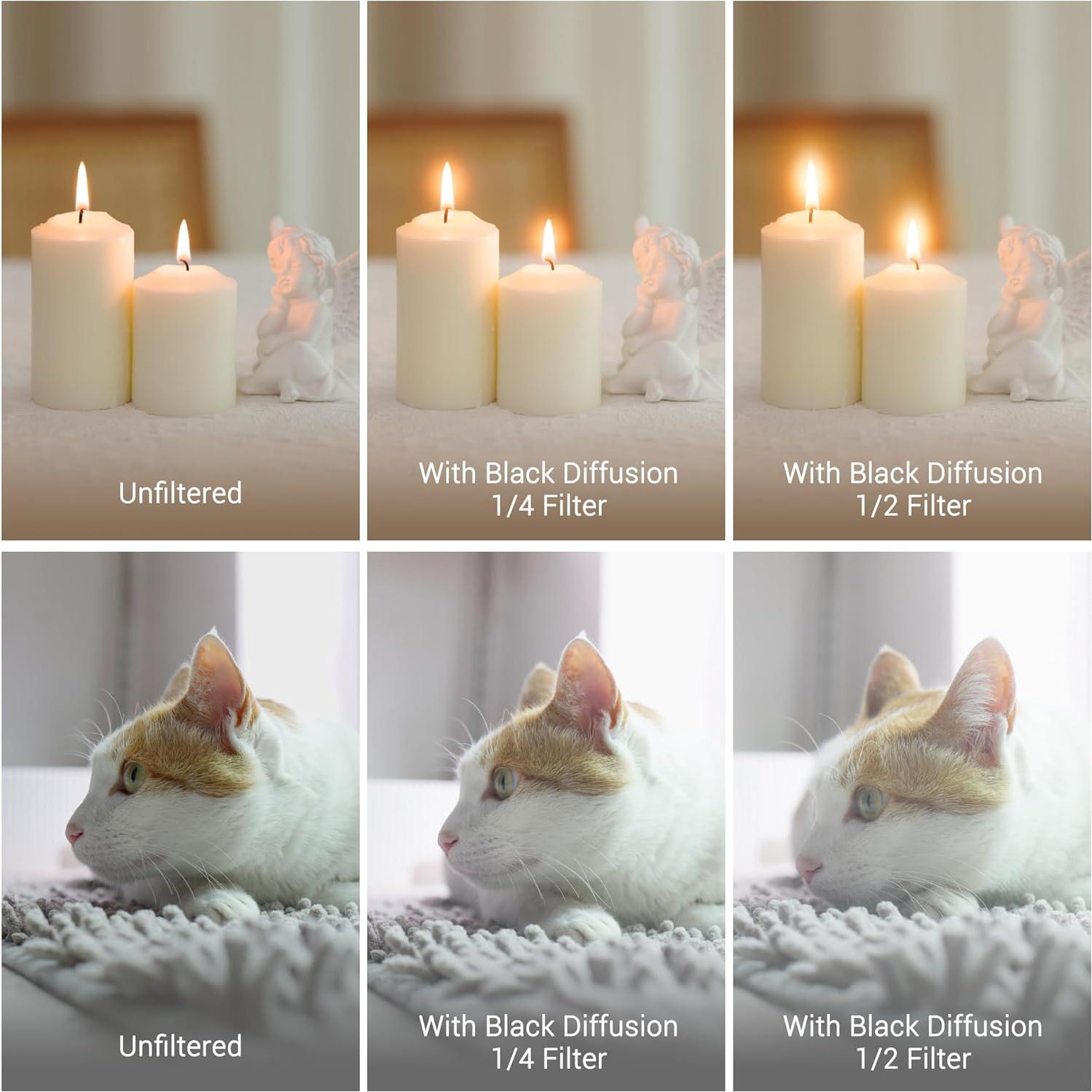 Filtro de Difusión Negra JJC 49mm 1/2 para Fotografía y Video