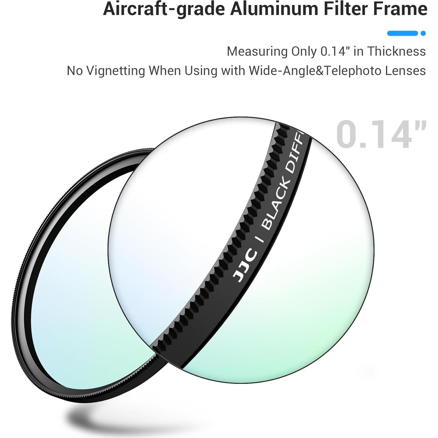 Filtro de Difusión Negra JJC 49mm 1/2 para Fotografía y Video