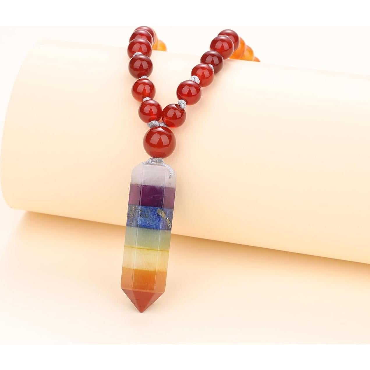 Collar Mala 108 Cuentas COAI 7 Chakras Hecho a Mano 86cm