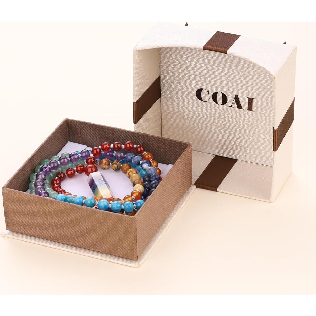 Collar Mala 108 Cuentas COAI 7 Chakras Hecho a Mano 86cm