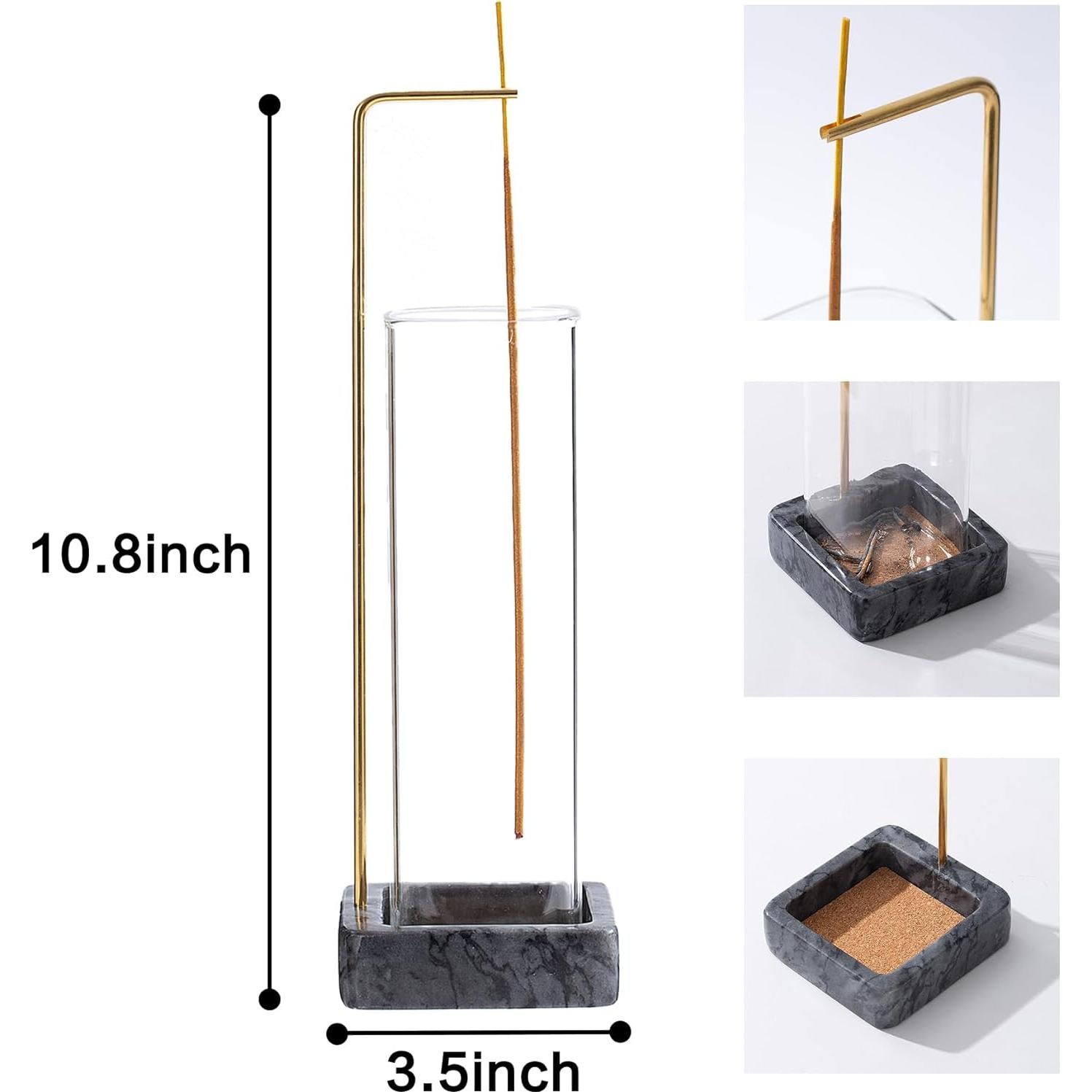 Soporte de Incienso de Mármol Fasolahome Negro 25.9 cm