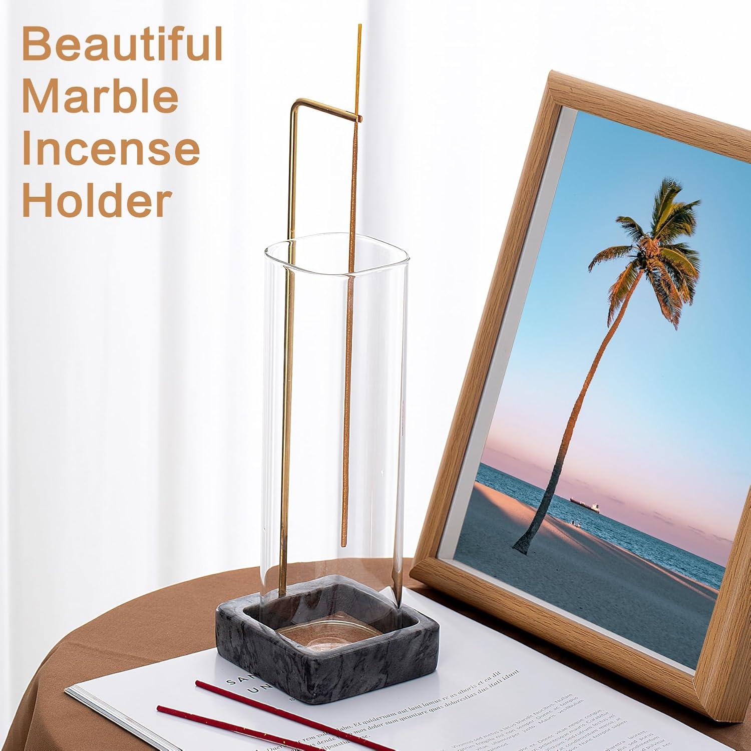 Soporte de Incienso de Mármol Fasolahome Negro 25.9 cm