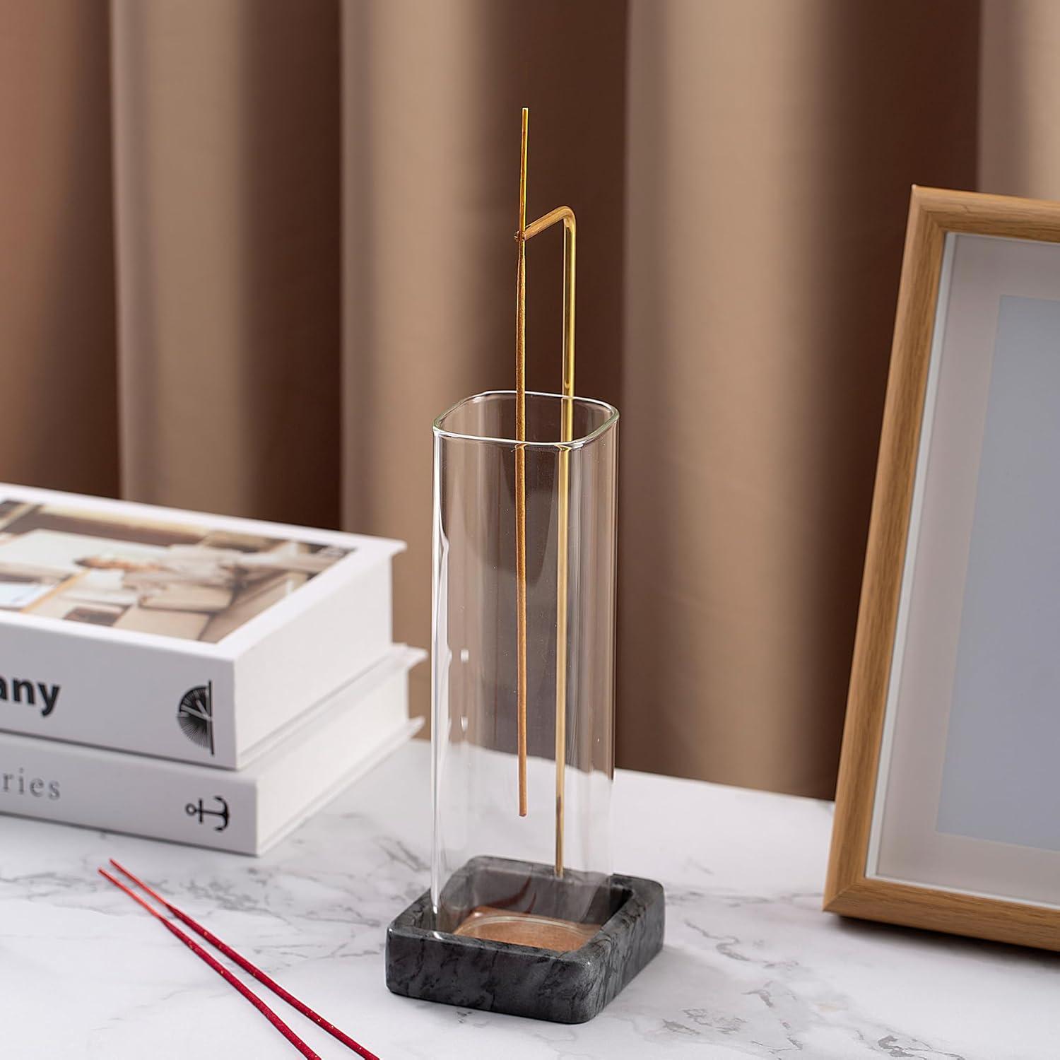 Soporte de Incienso de Mármol Fasolahome Negro 25.9 cm