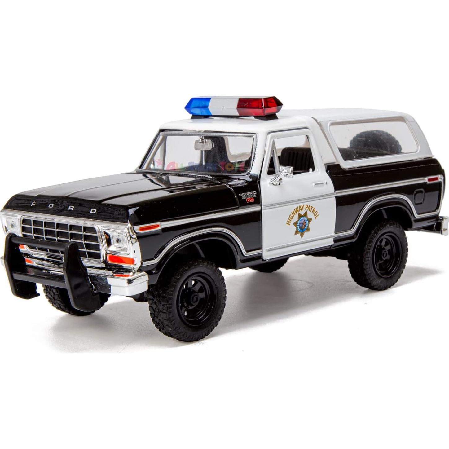 Modelo Coche Diecast 1:24 Ford Bronco 1978 Policía CHP All Star Toys