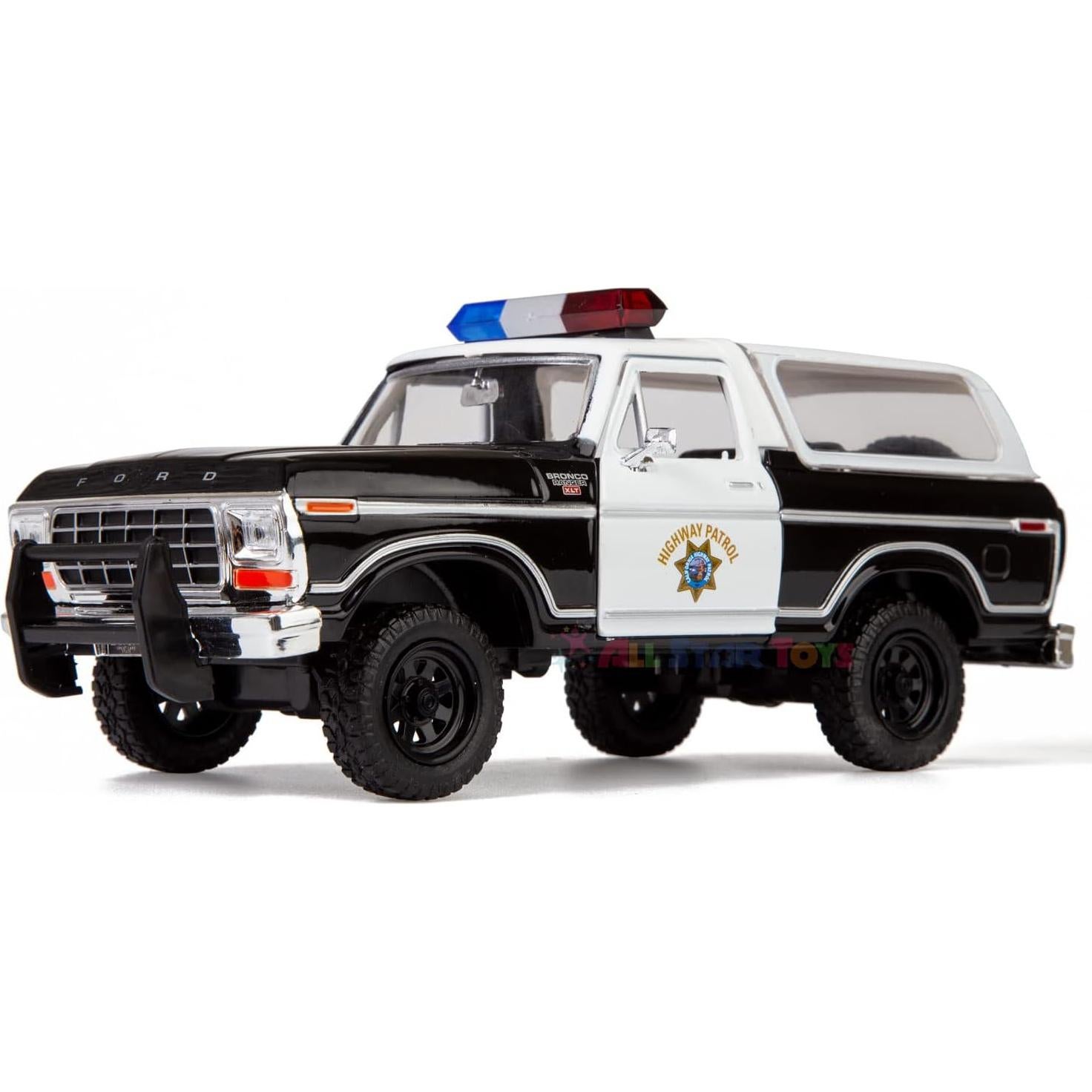 Modelo Coche Diecast 1:24 Ford Bronco 1978 Policía CHP All Star Toys
