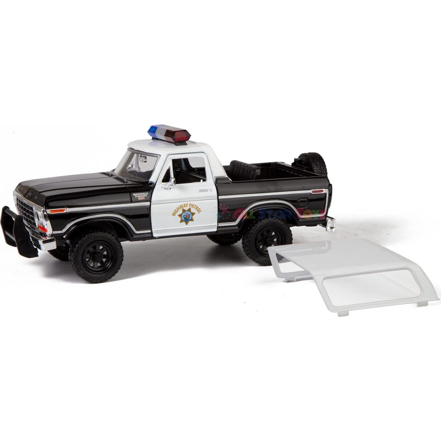 Modelo Coche Diecast 1:24 Ford Bronco 1978 Policía CHP All Star Toys