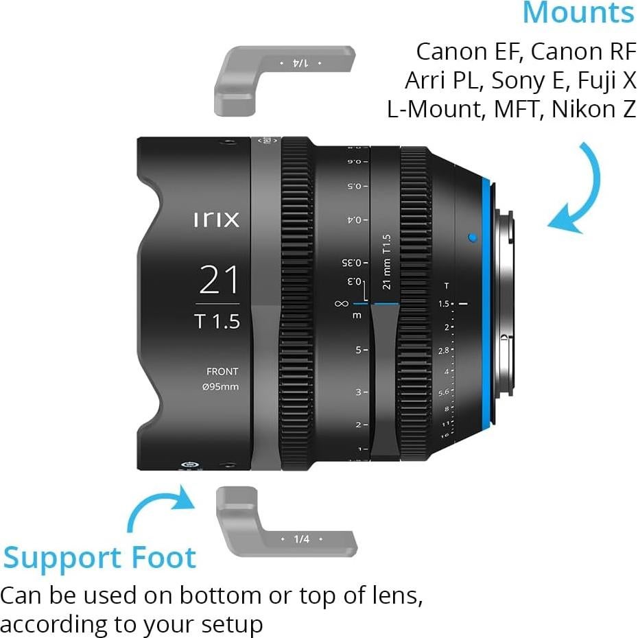 Lente Irix Cine 21mm T1.5 Gran Angular Montura PL