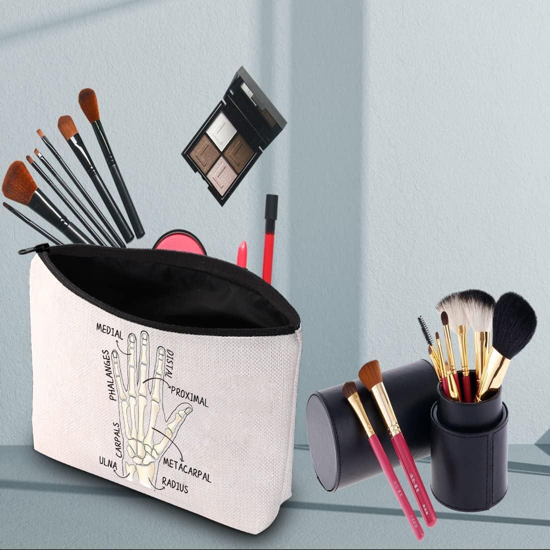 Bolsa de Maquillaje Cosmético PWHAOO Anatomía de la Mano 23x17cm