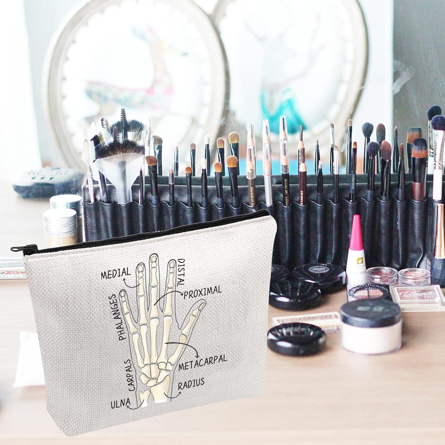 Bolsa de Maquillaje Cosmético PWHAOO Anatomía de la Mano 23x17cm