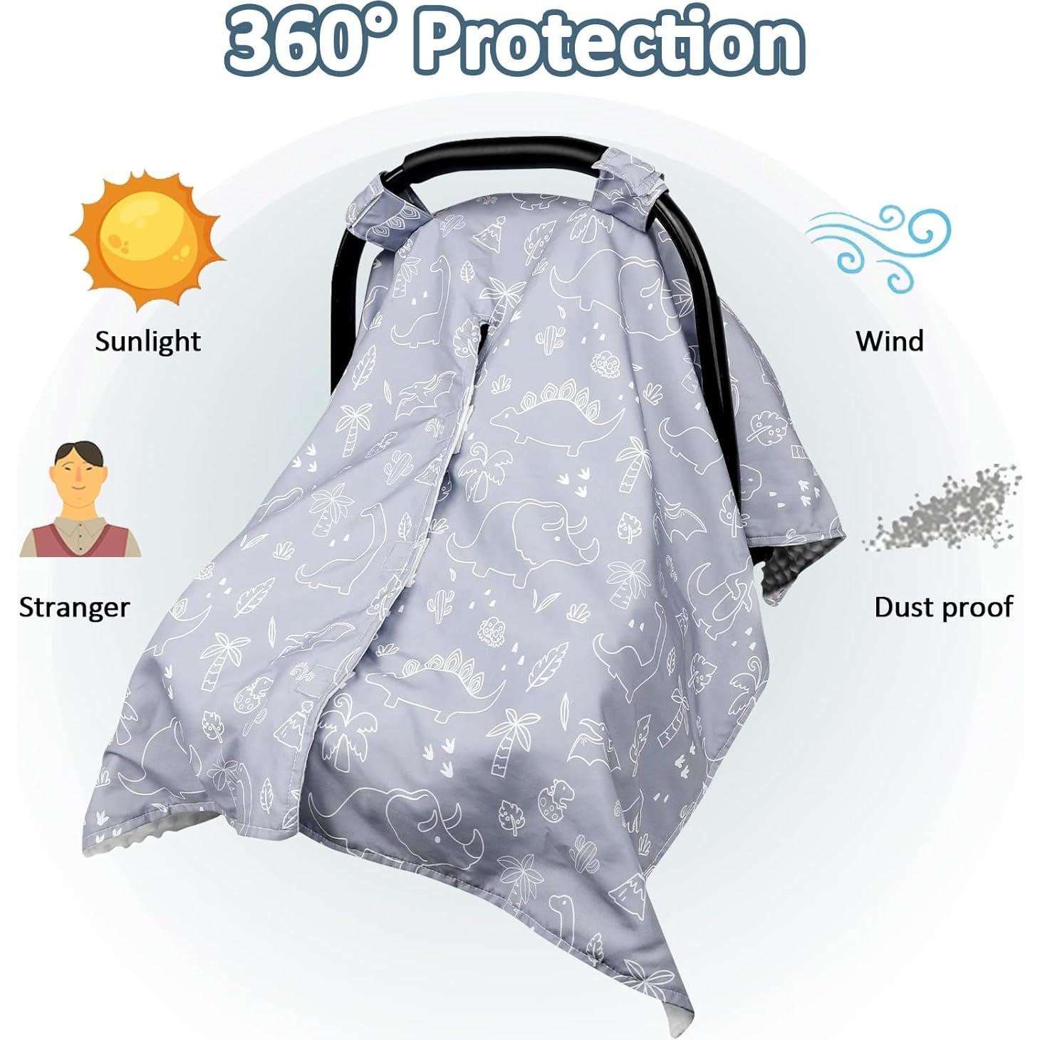 Funda de Asiento de Coche para Bebés DILIMI Dinosaurio 2 en 1