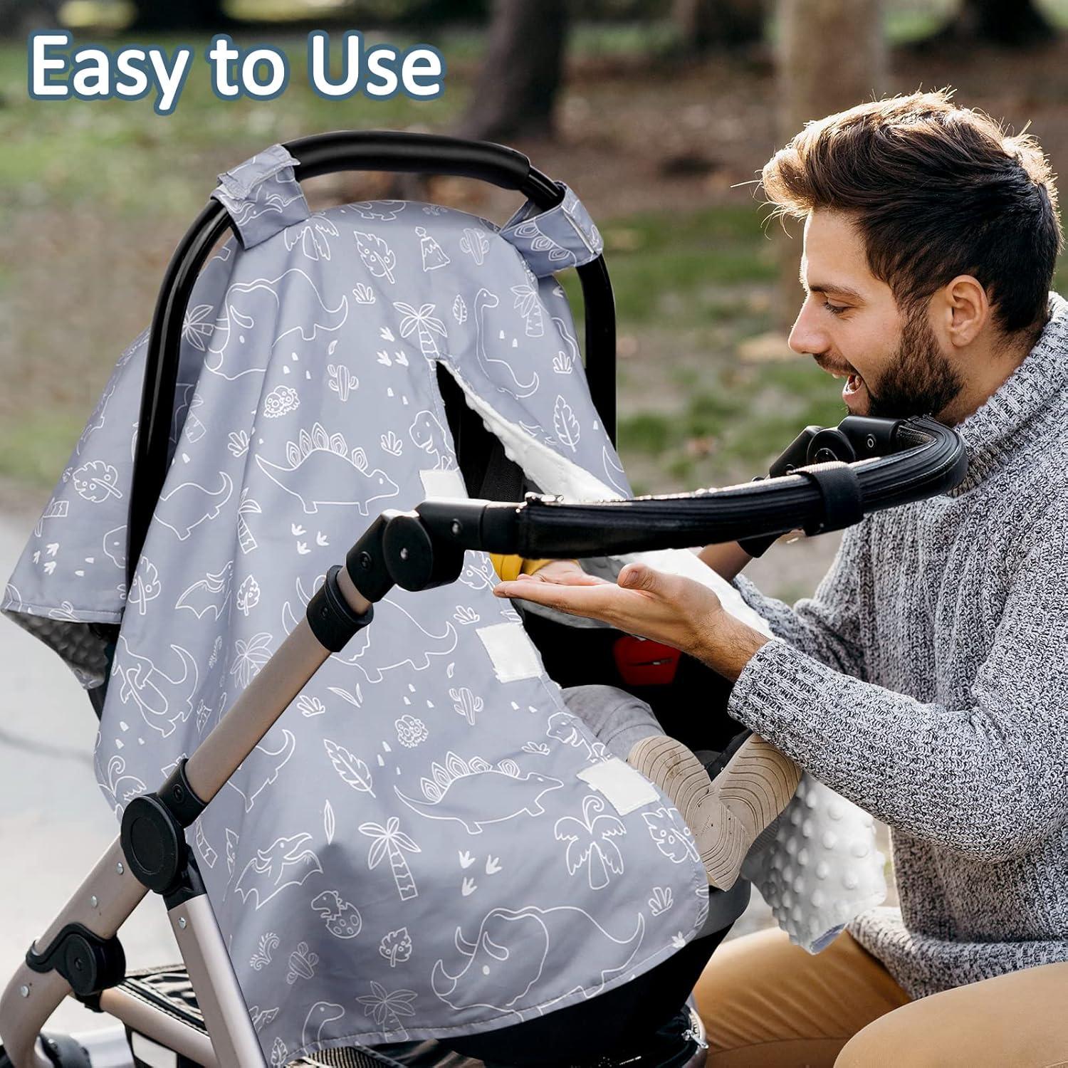 Funda de Asiento de Coche para Bebés DILIMI Dinosaurio 2 en 1