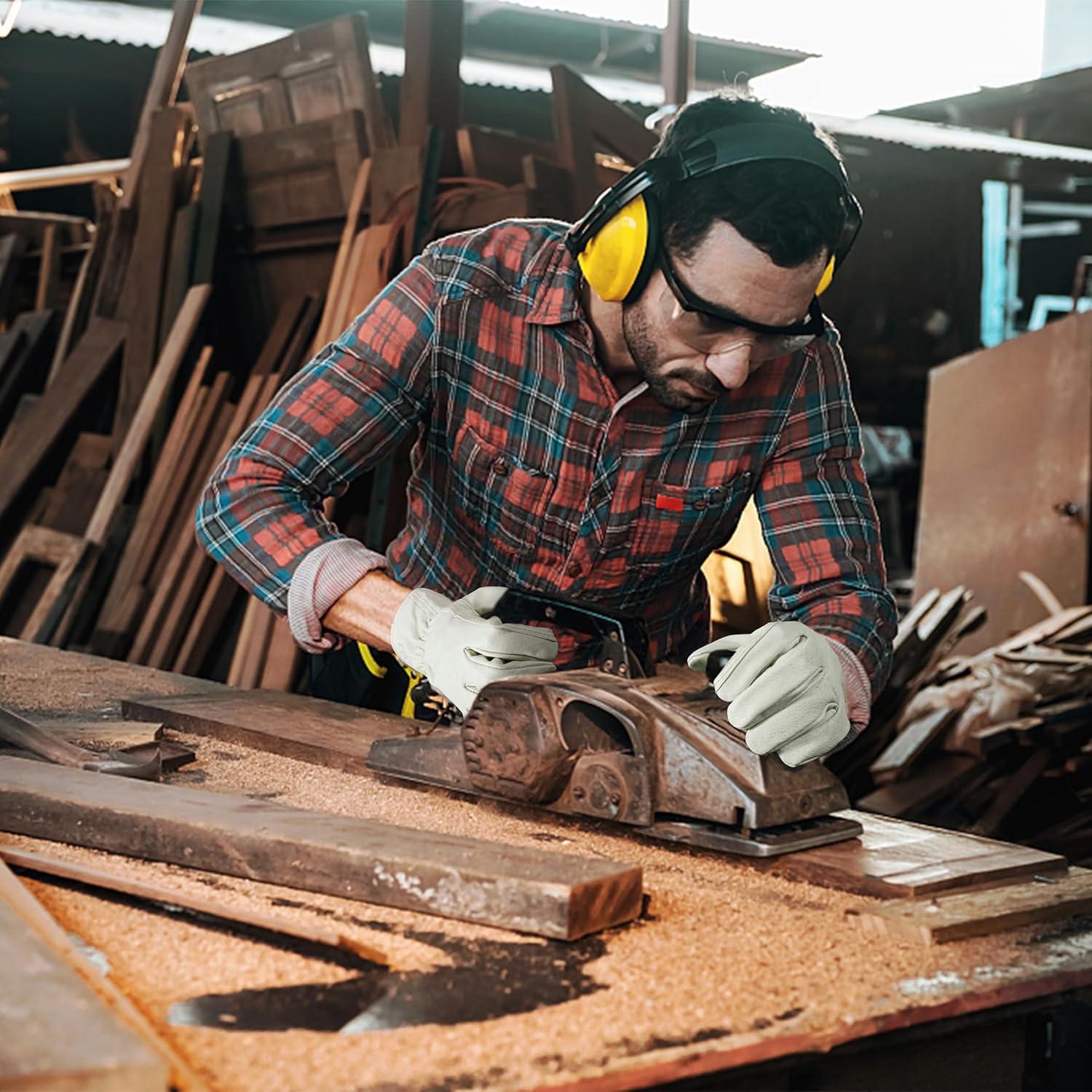 Guantes de trabajo de cuero HLDD HANDLANDY unisex 25.4x8.1cm