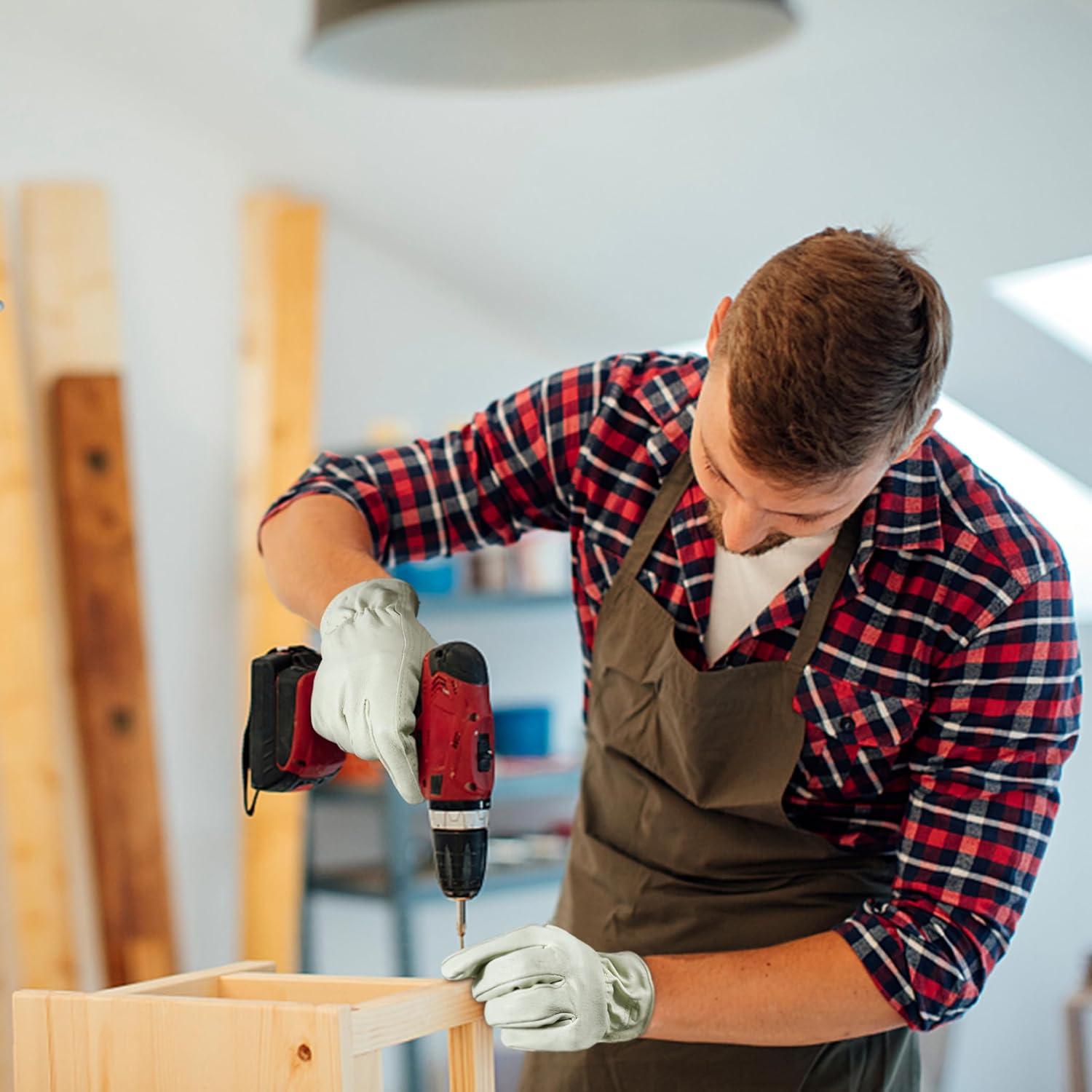 Guantes de trabajo de cuero HLDD HANDLANDY unisex 25.4x8.1cm