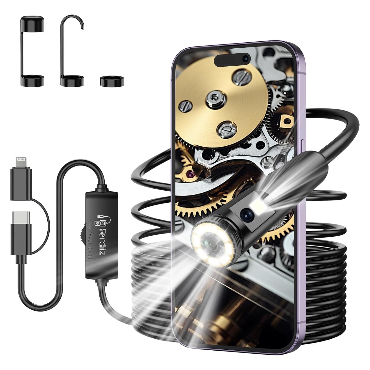 Cámara Endoscópica Doble Lente Ferdiiz 1920P HD 5m IP67